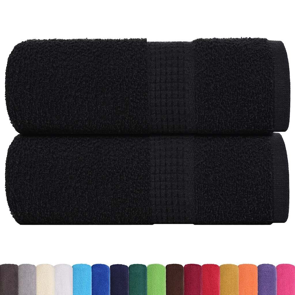 vidaXL Handtuch Gästetücher 2 Stk. Schwarz günstig online kaufen