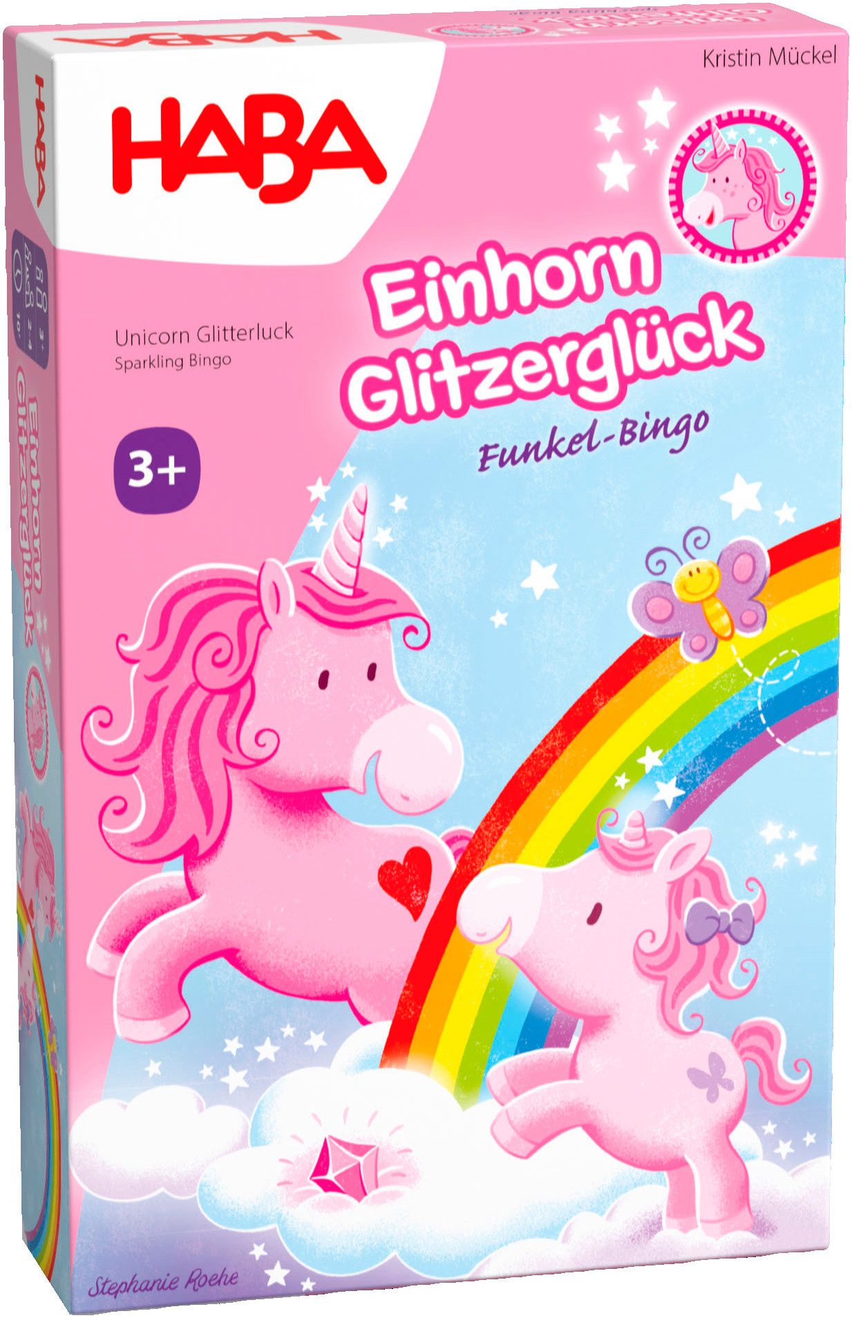 Haba Spiel Einhorn Glitzerglück - Funkel-Bingo, Kinderspiel, Made in Germany