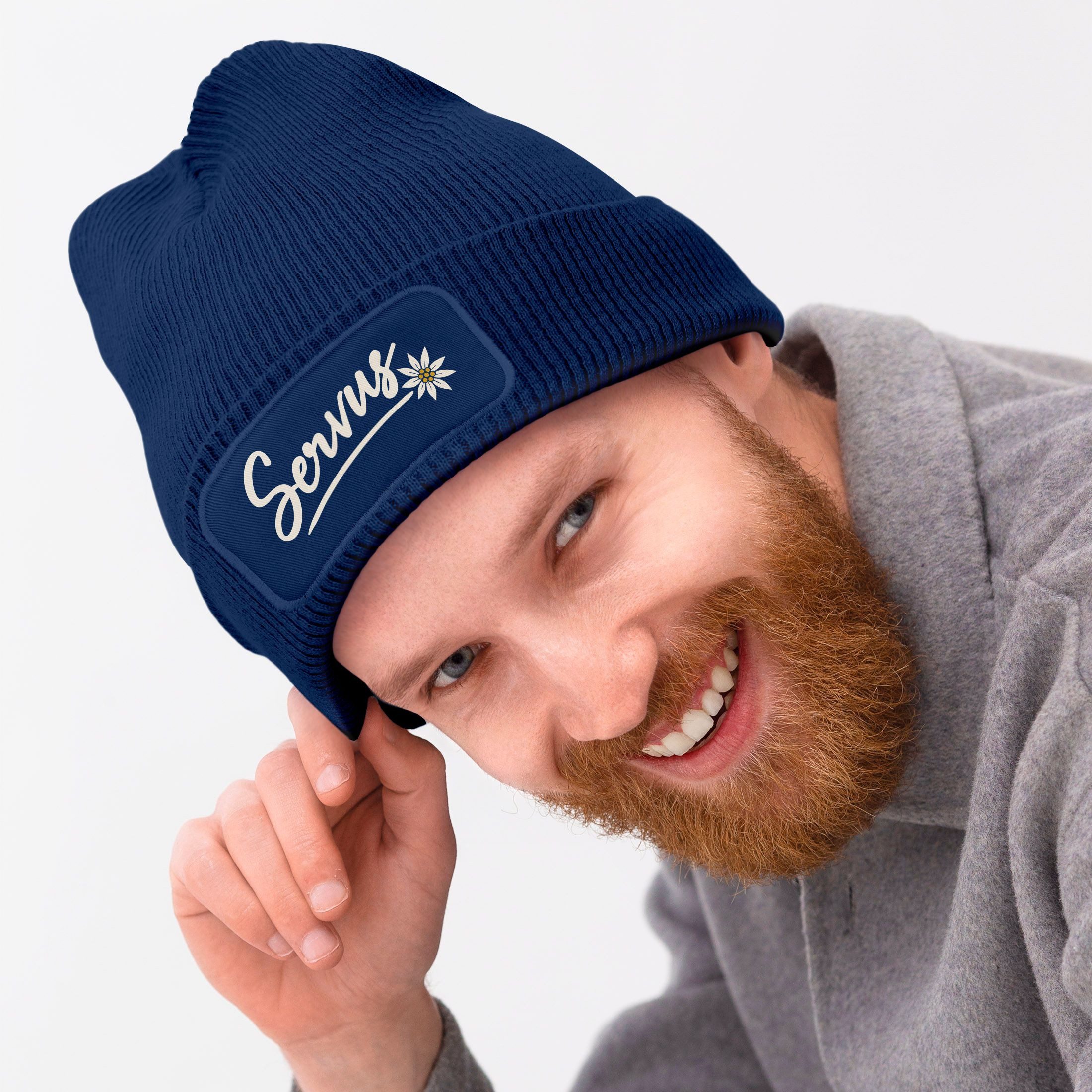 Damen Beanie Mit Patch Strickmütze Mit Spruch Aufd Produktbild-Vorschau 7