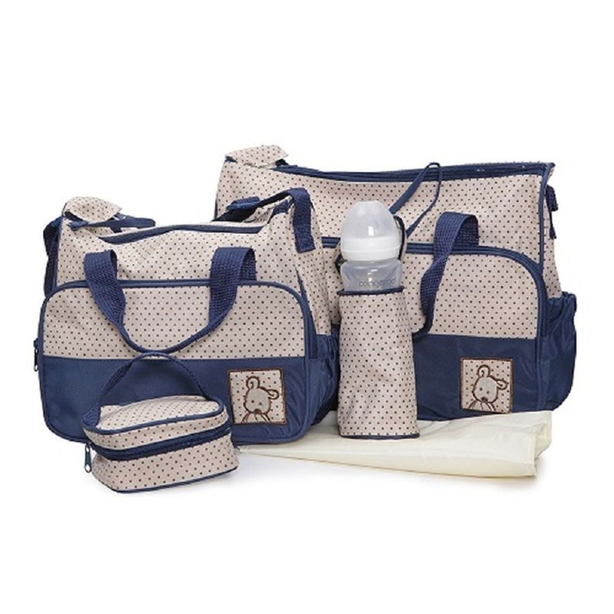 Moni Wickeltasche Stella (1-tlg), 3-teiliges Set, Isoliertasche, Wickelunterlage, Schultergurte, Fächer