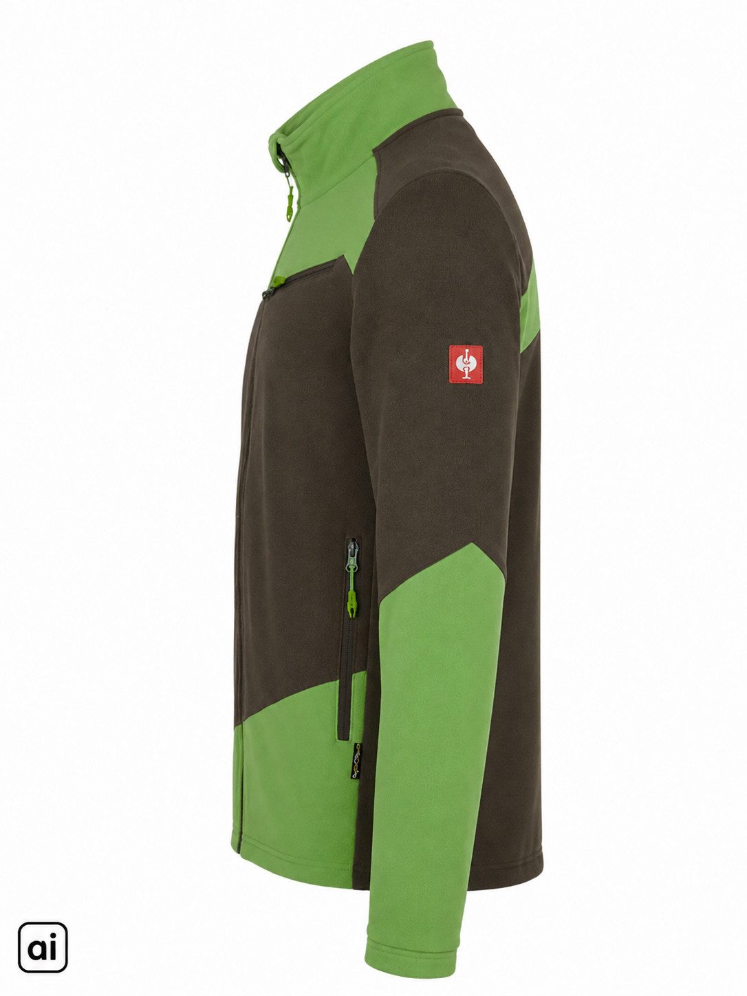 Engelbert Strauss Fleecejacke e.s. motion 2020 Herren Fleecejacke Arbeitsjacke kastanie/seegrün effektive Wärmespeicherung bei gleichzeitig hoher Atmungsaktivität