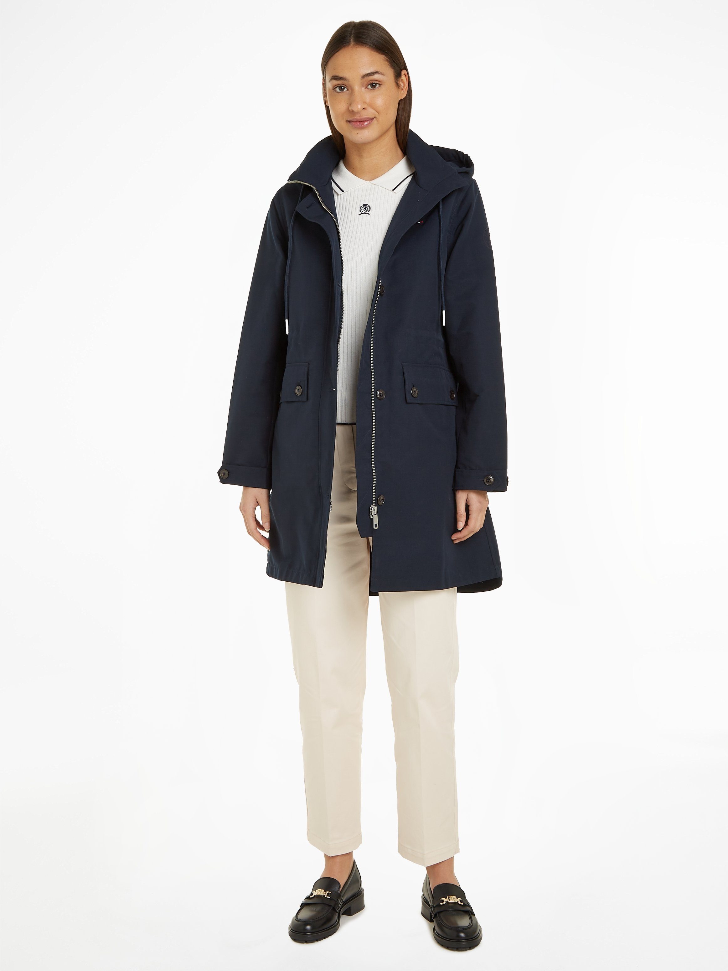 Tommy Hilfiger Parka ESSENTIAL COTTON BLEND PARKA mit Sturmriegel hinten