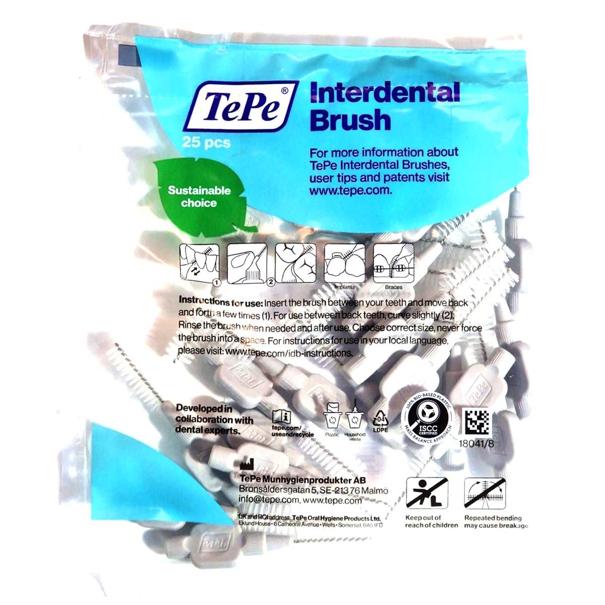 TePe Interdentalbürsten 25x TePe Original Interdentalbürsten 1,3 mm grau - Multipack
