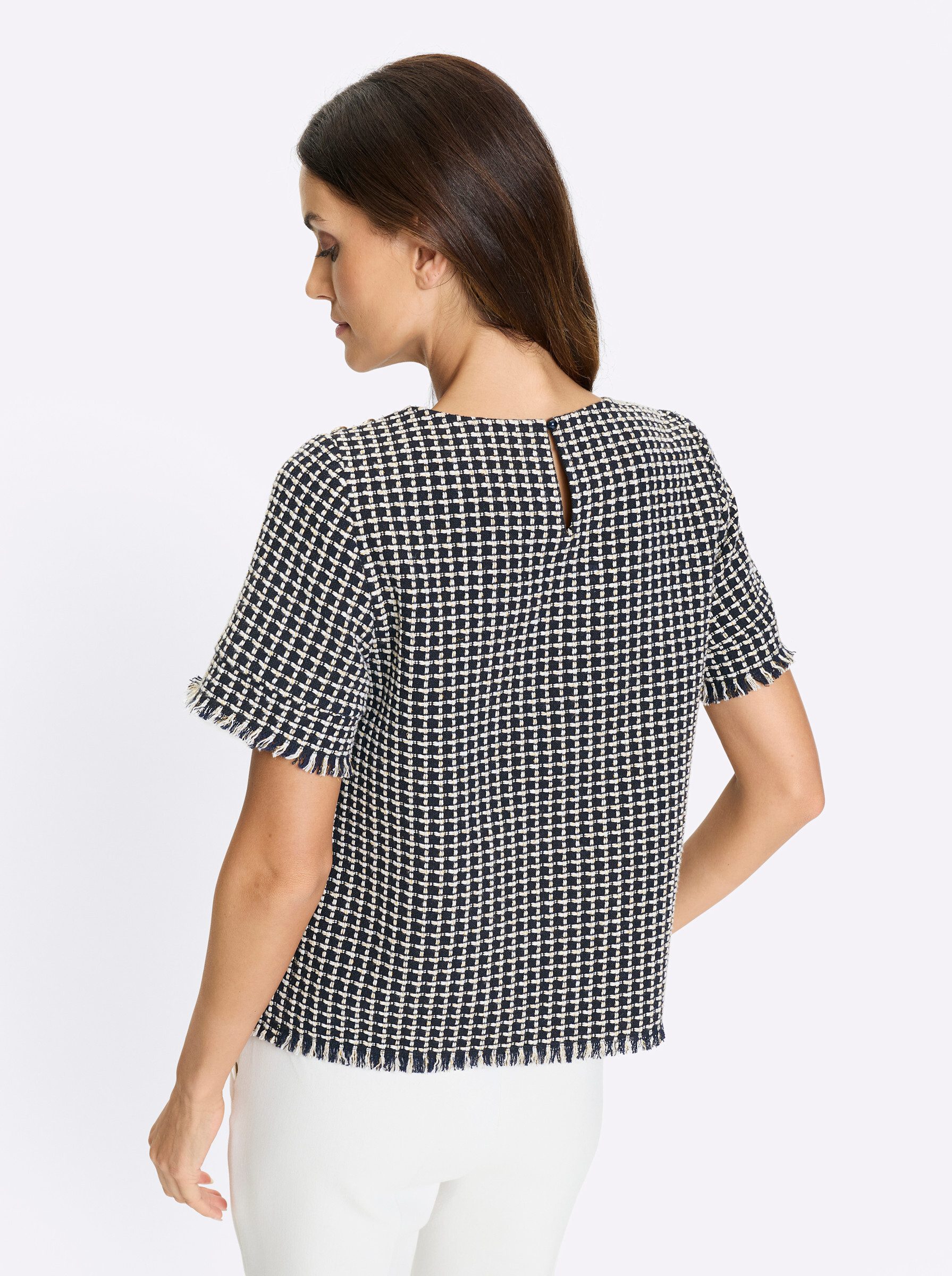 heine Klassische Bluse Bouclé-Bluse Kurzarm günstig online kaufen
