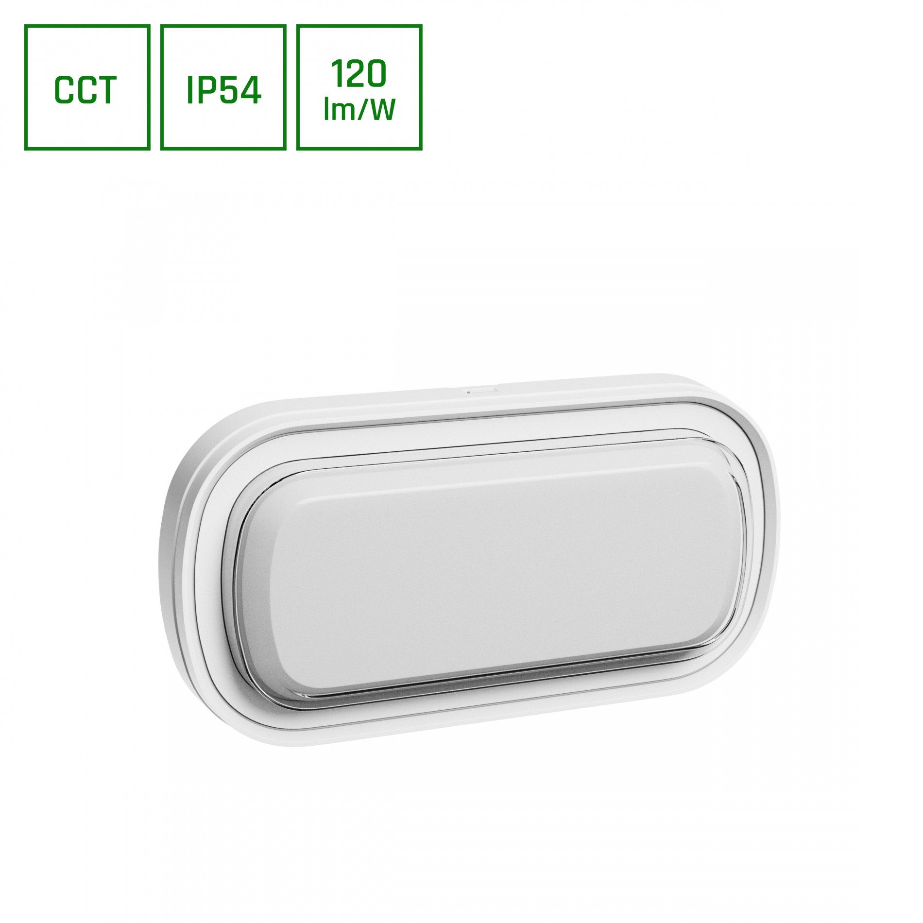 Spectrum LED Wandleuchte LED PASTILO 15W Wandleuchte 120° 1800lm IP54 oval IK10 2700-6000K CCT, Leuchtmittel fest integriert, CCT, CCT, IP54, IK10