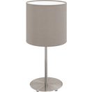 EGLO Tischleuchte PASTERI, Ein-/Ausschalter, Leuchtmittel wechselbar, ohne Leuchtmittel, Tischleuchte, Nachttisch, H40 x Ø18 cm, nickel-matt, grau,
1X60W exkl.