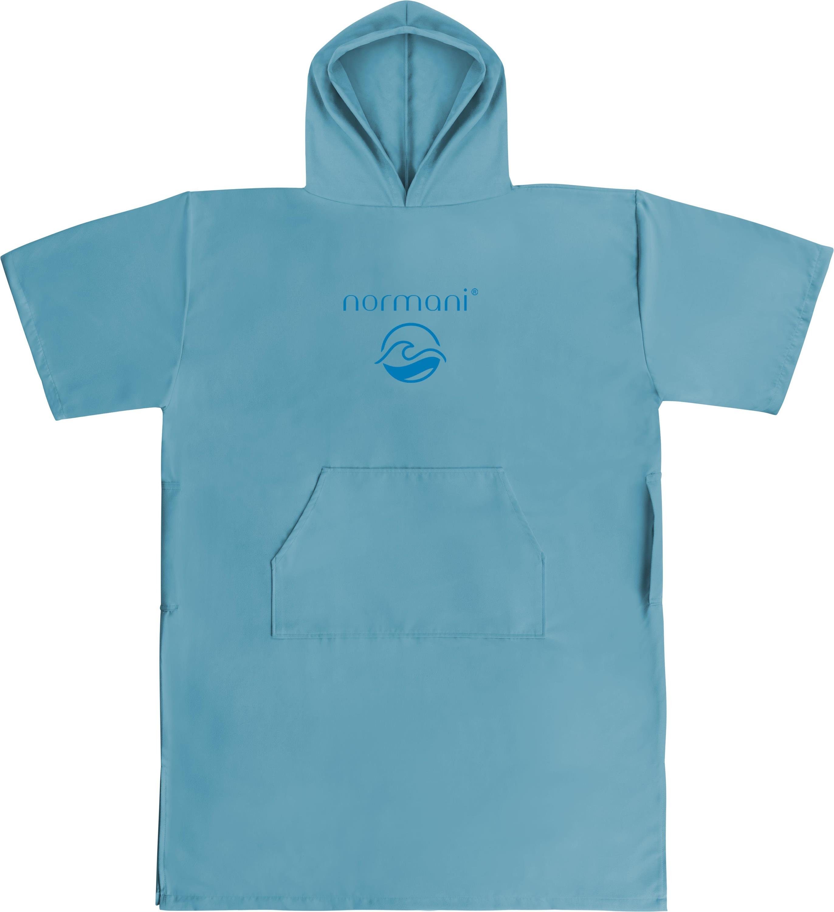normani Unisex-Bademantel Mikrofaser Badeponcho Siargao, Polyester, Kapuze, Schlupf, Bade Handtuch mit Ärmeln aus recyceltem Material