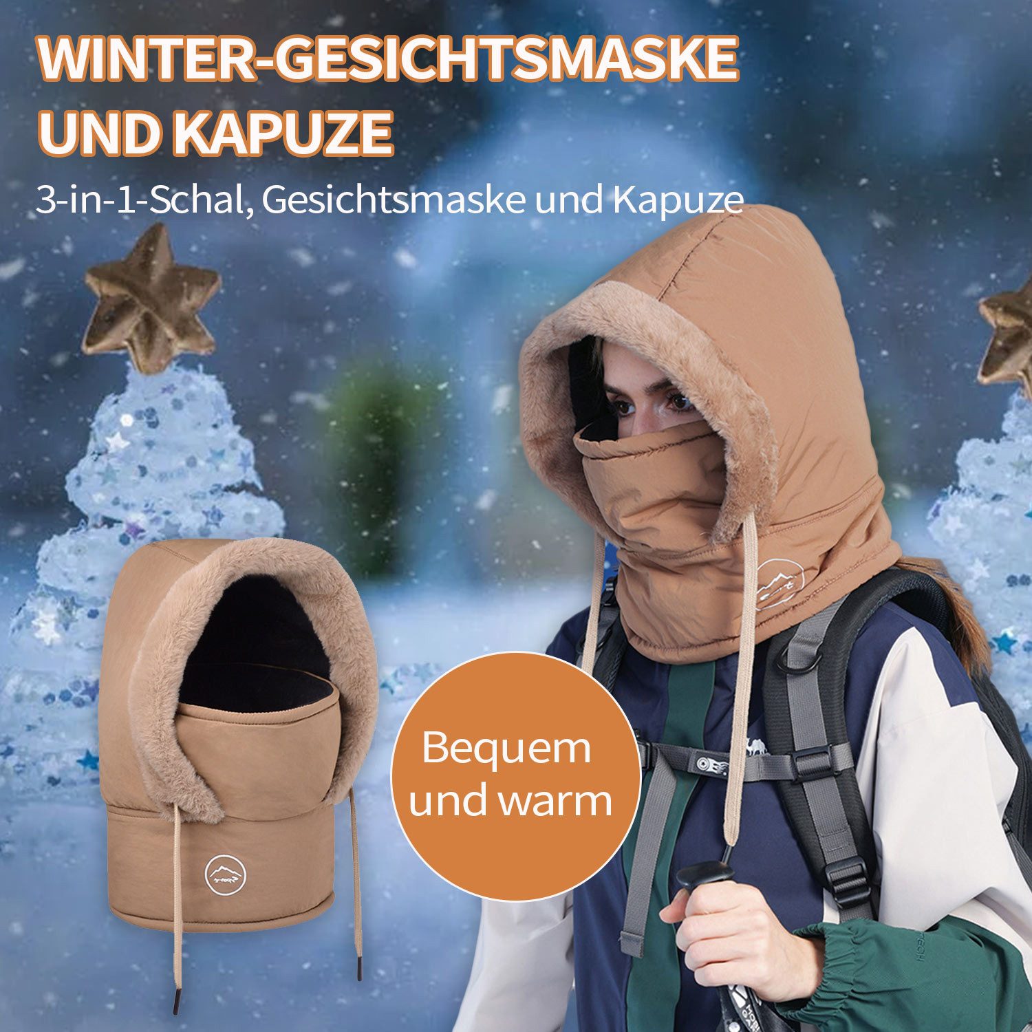Refttenw Skimütze Sturmhaube Winter für Damen,wintermütze,wasserabweisend,P günstig online kaufen