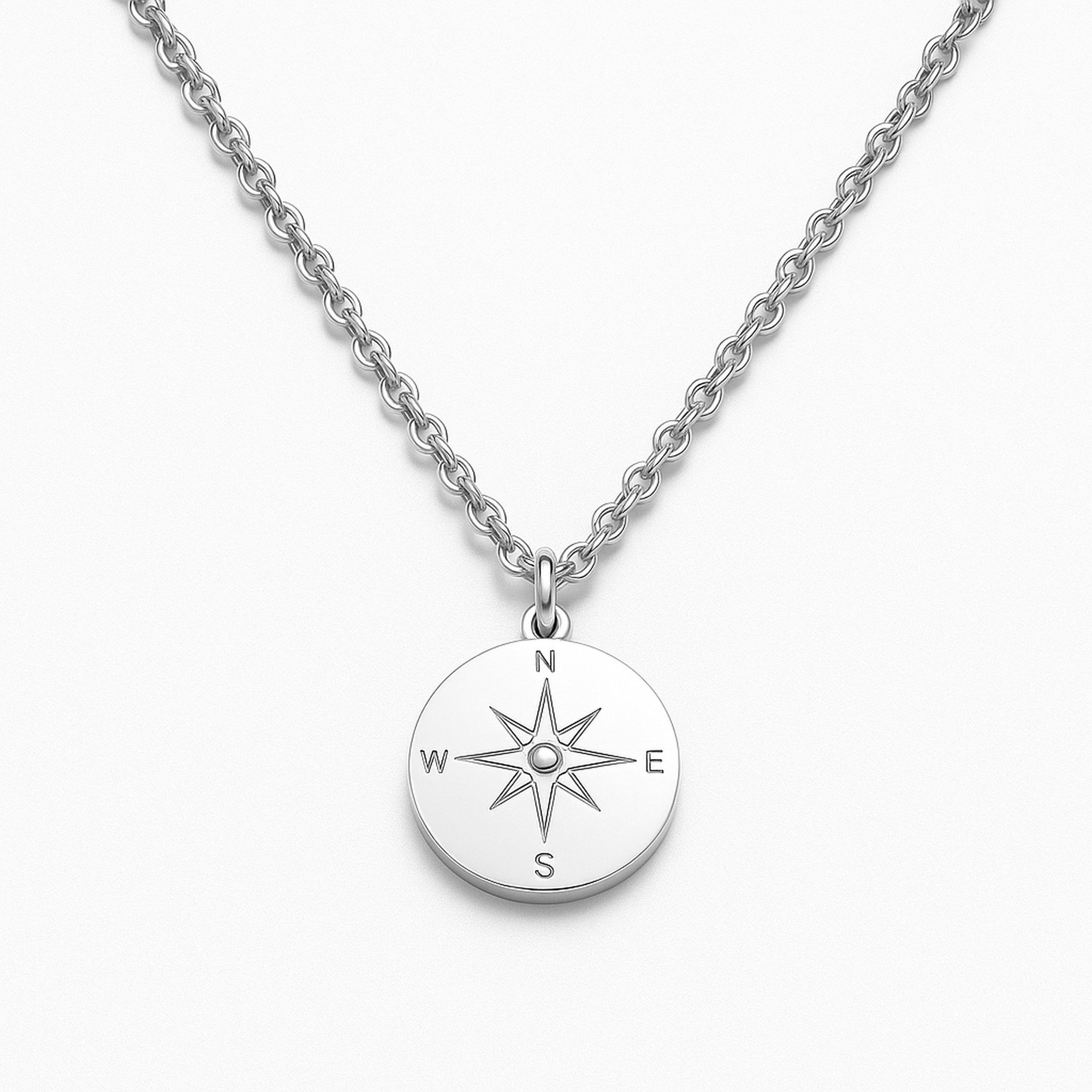 Kim Johanson Kette mit Anhänger Kompass, aus Edelstahl günstig online kaufen