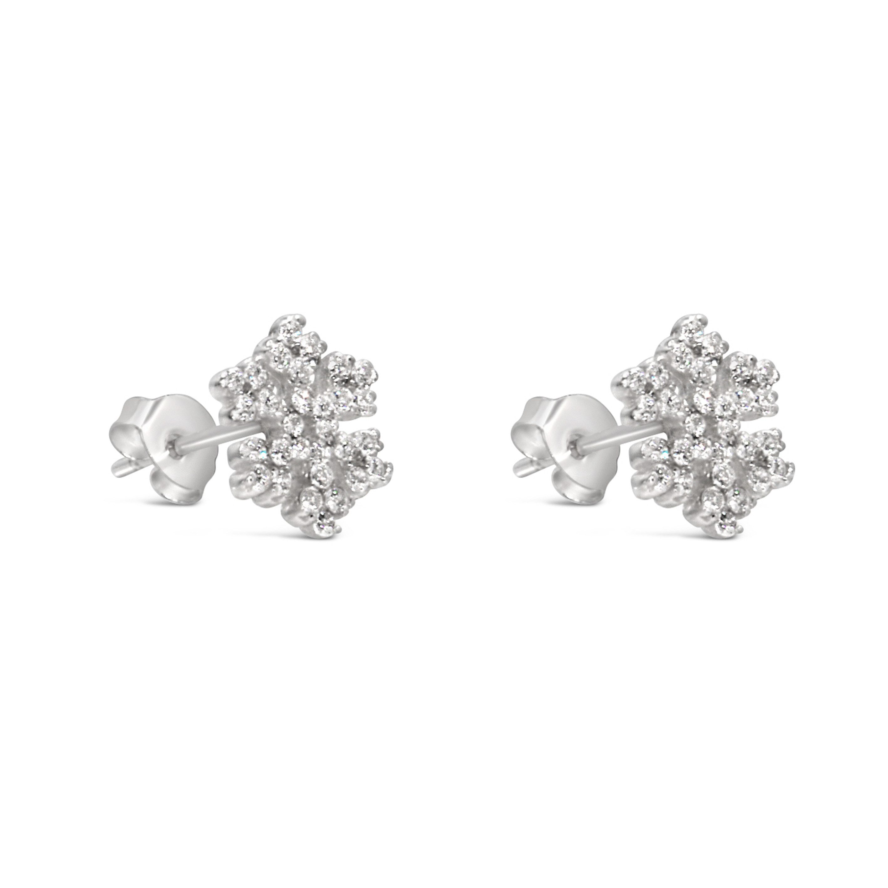 Schneeflocken-Ohrstecker "Ice Ice Baby"-925 Sterling-Silber