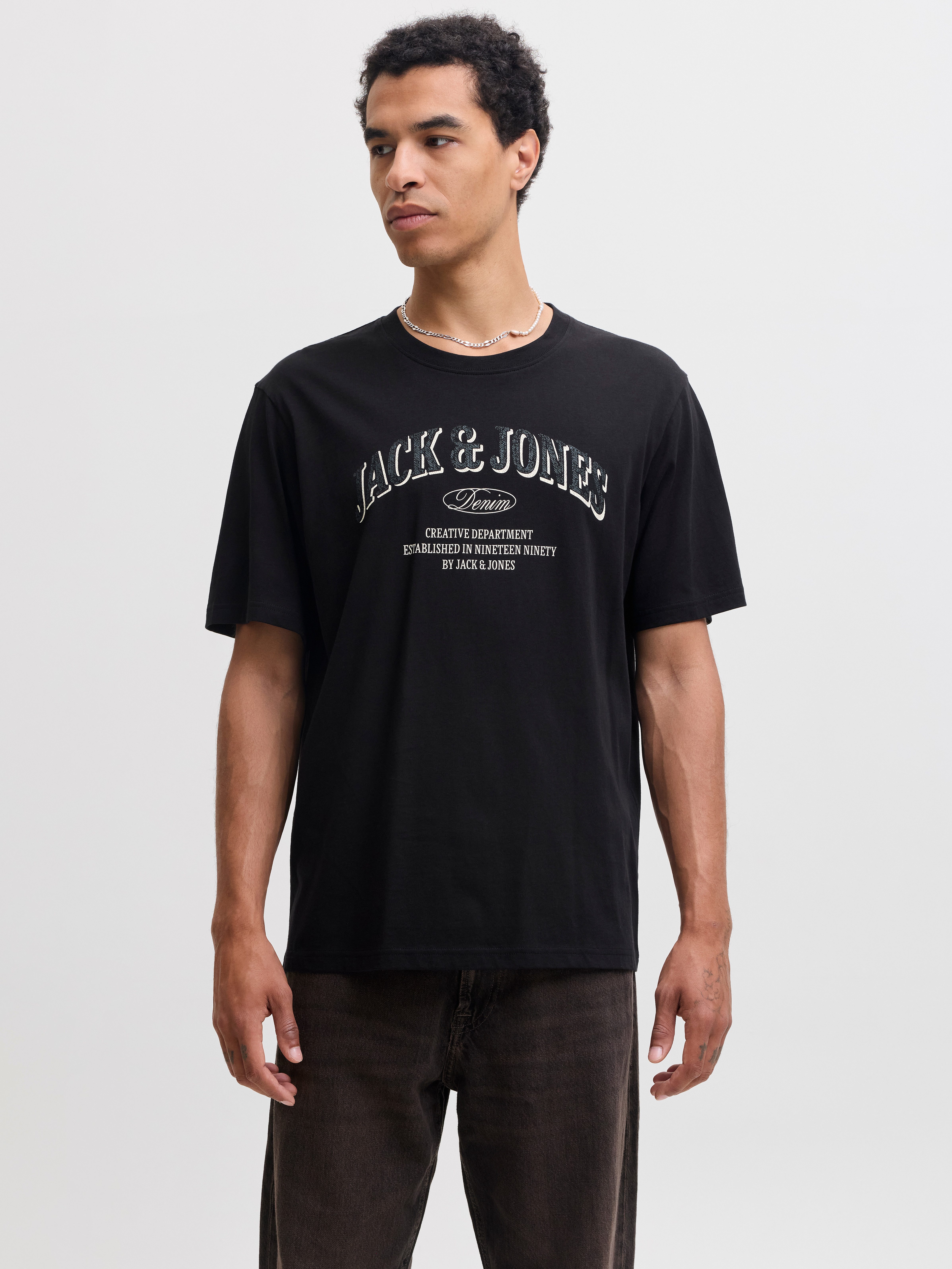 Jack & Jones T-Shirt JJEDENVER LOGO TEE SS O-NECK SN Baumwolle, relaxed fit