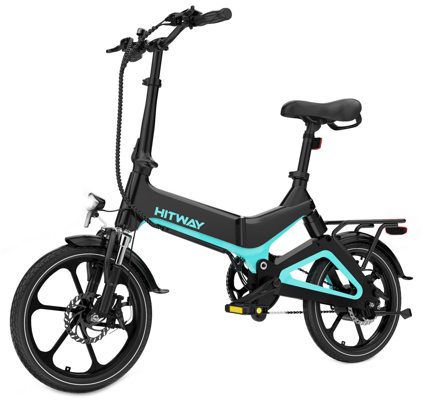 HITWAY E-Bike Faltrad, 250W bürstenloser Motor, Elektrofahrrad 16" 36V/7.8Ah 250W 30-60km Klappräder