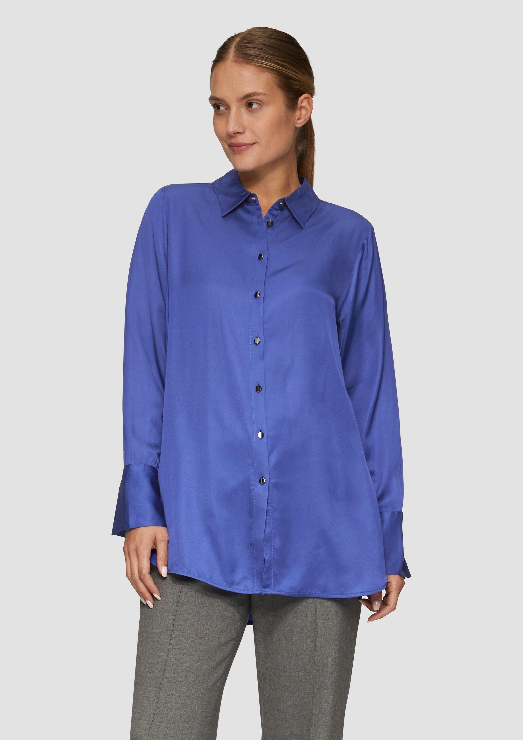 s.Oliver Langarmbluse Bluse Longbluse aus Viskosesatin mit Metallknöpfen günstig online kaufen