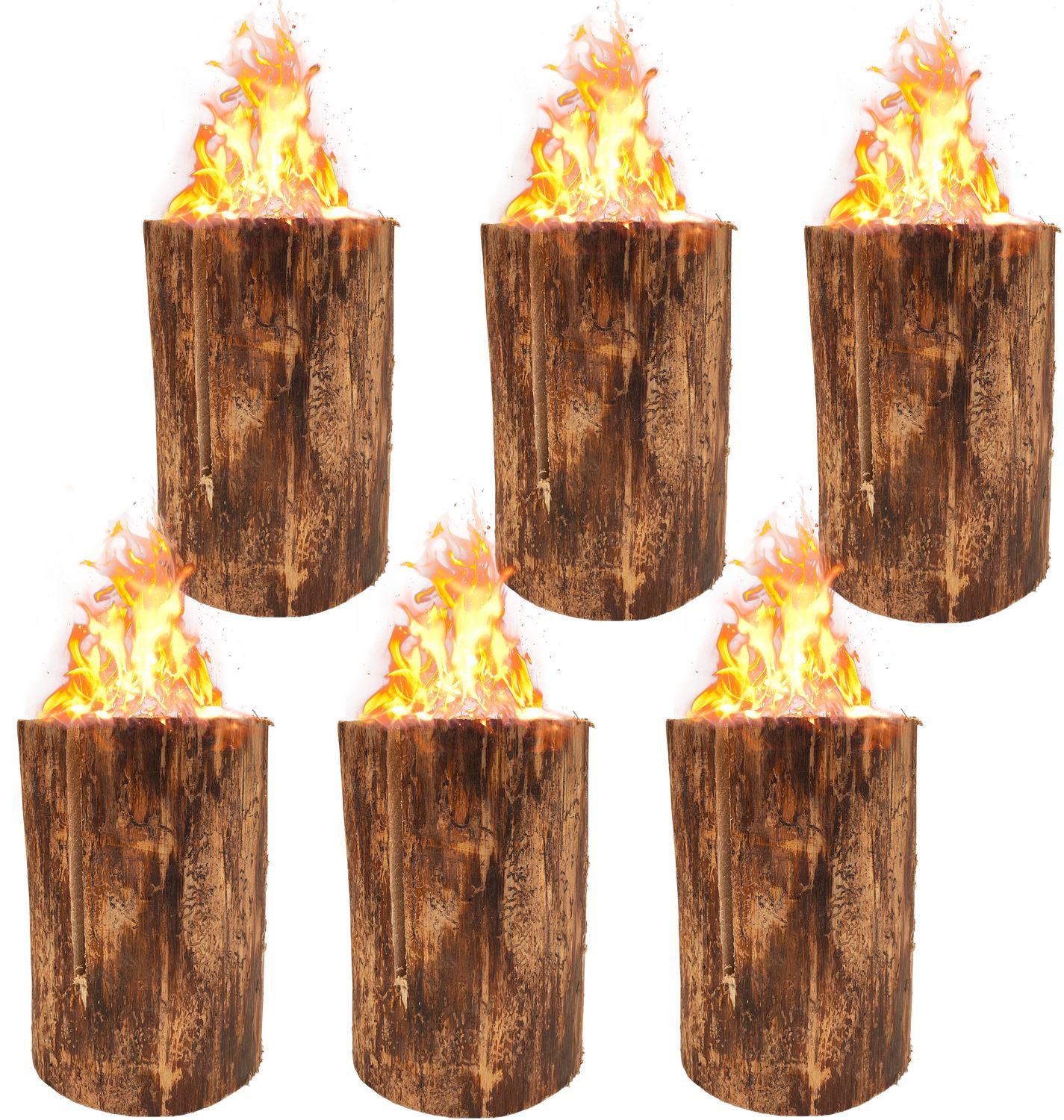 BURI Feuerstelle 6x Schwedenfeuer Baumfackel 25cm Feuerfackel Gartenfackel günstig online kaufen