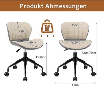 KOMFOTTEU Bürostuhl Drehstuhl, Gebogene Rückenlehne, bis 150 kg