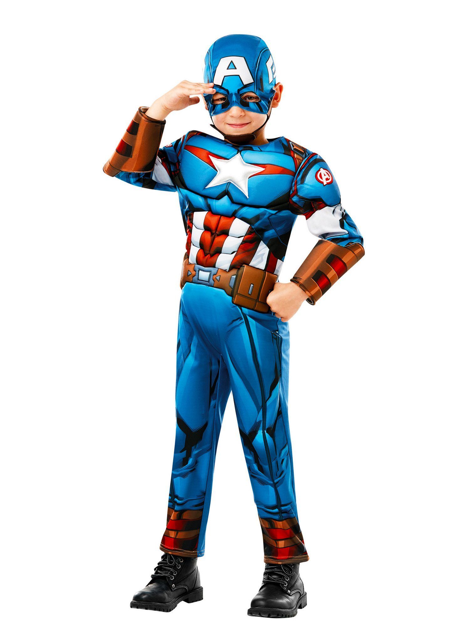 Rubie´s Kostüm Avengers Assemble Captain America, Superheldenkostüm zur Marvel-Animationsserie