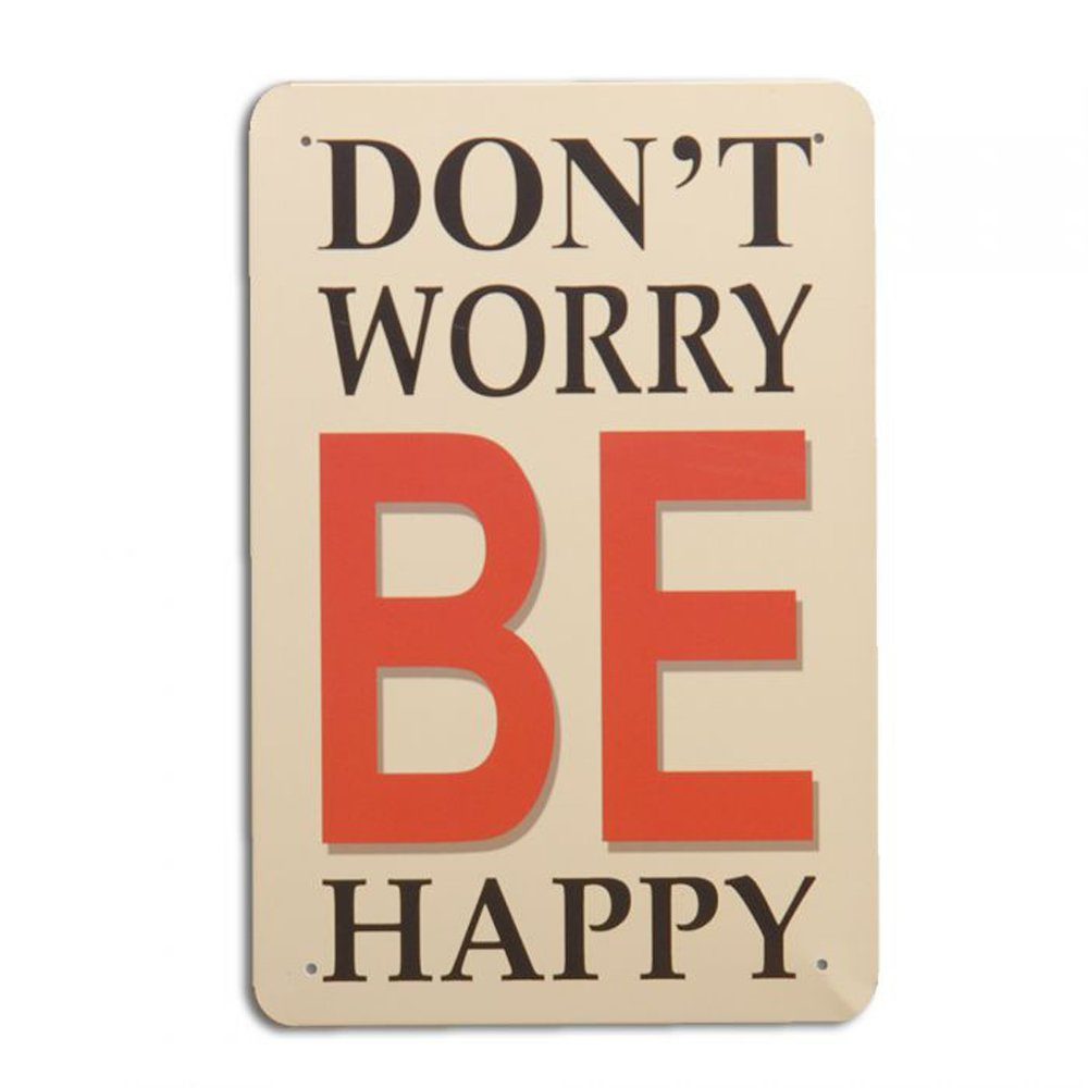 Metallbild Metallschild DON'T WORRY 30x20cm Vintage Schild Retro-Design