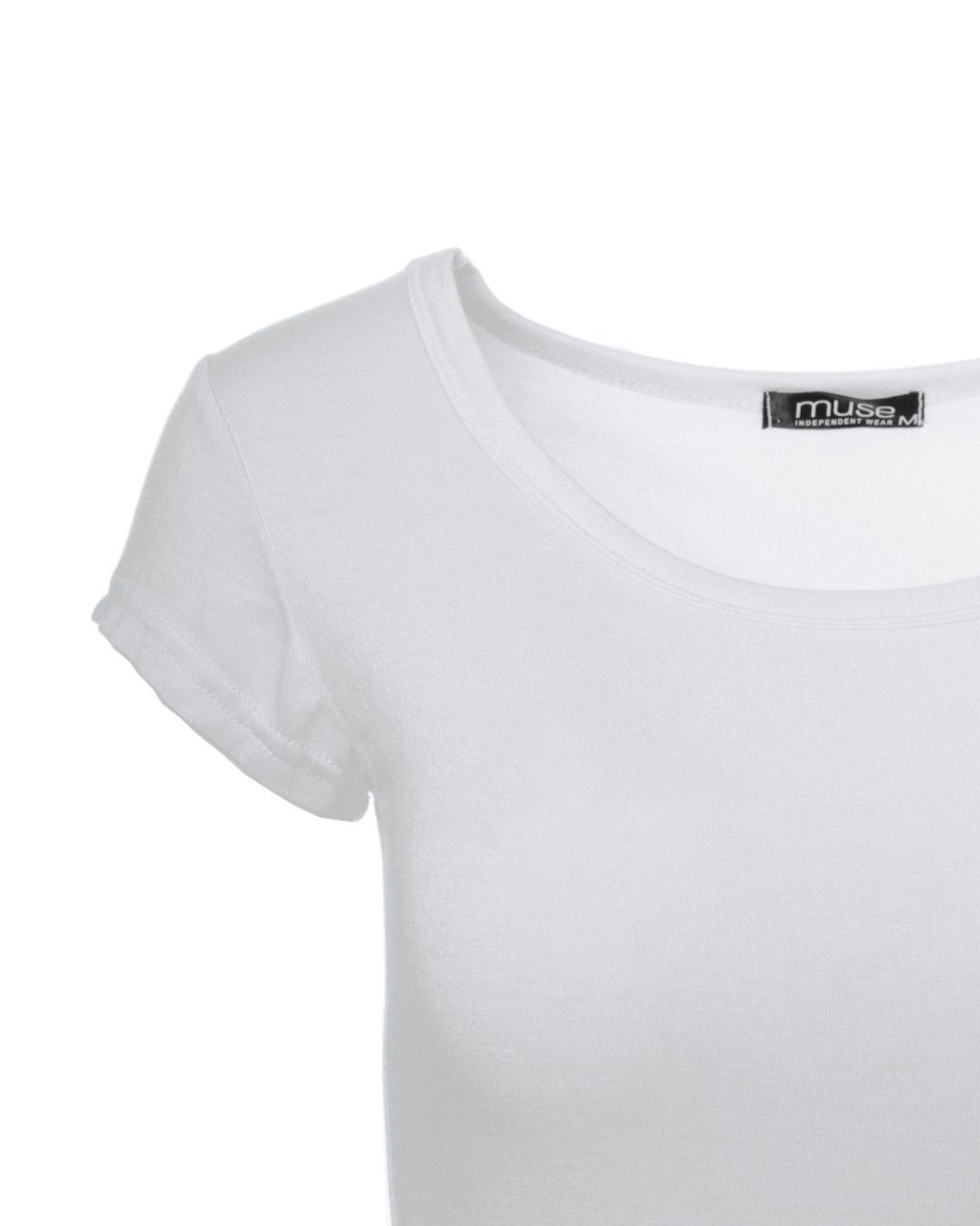 Fit Muse Basic weiß T-Shirt Kurzarm Skinny T-Shirt 1001