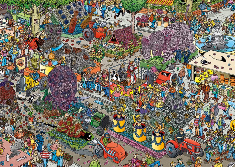 Jan van Haasteren Puzzle JUMBO 19071 Jan van Haasteren Der Blumenkorso 1000 günstig online kaufen