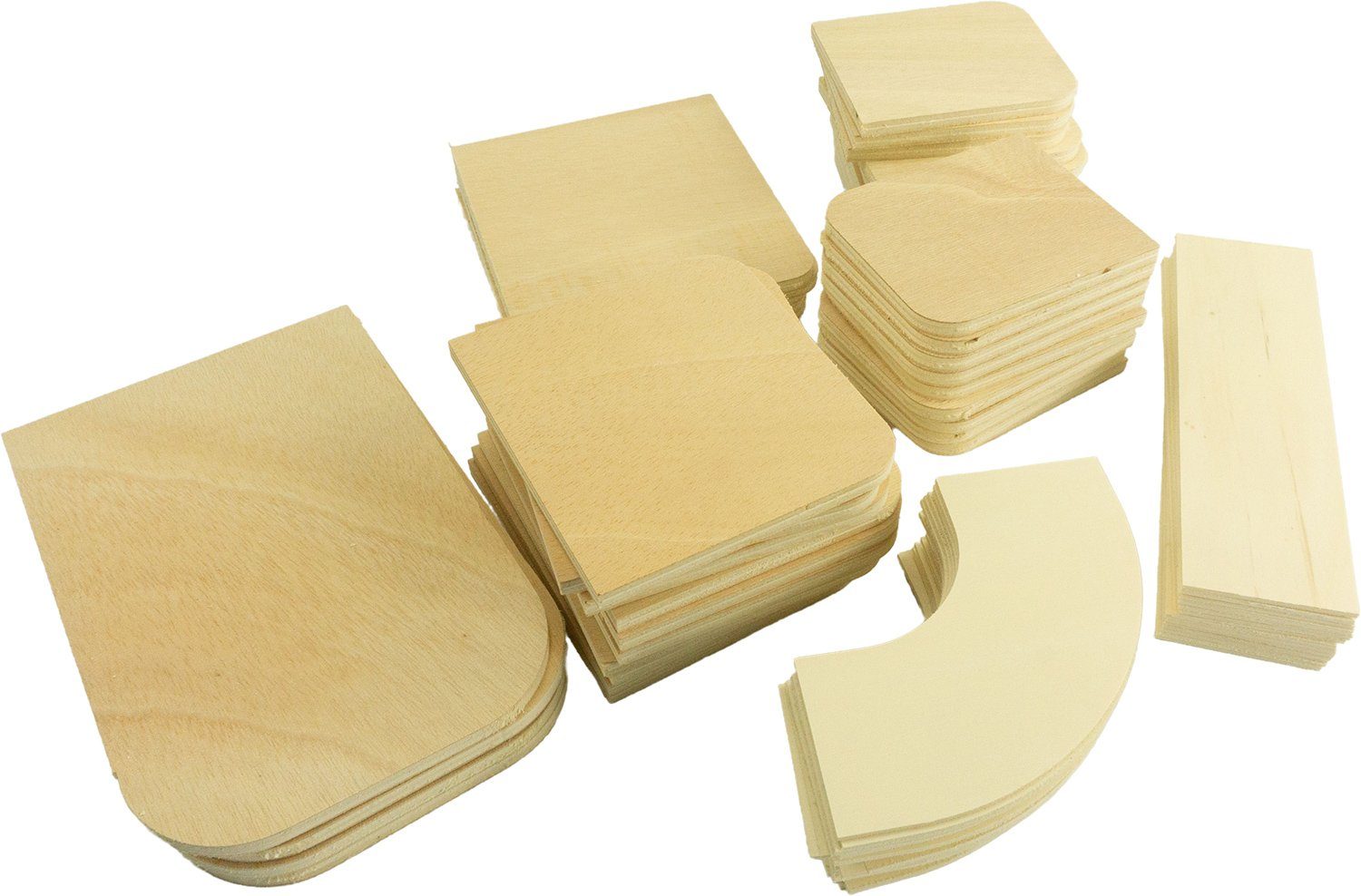 Getzoo Bastelnaturmaterial 4 KG Holzreste & eckige Holzscheiben, Ceiba-Twin Sperrplatten, (1-tlg)