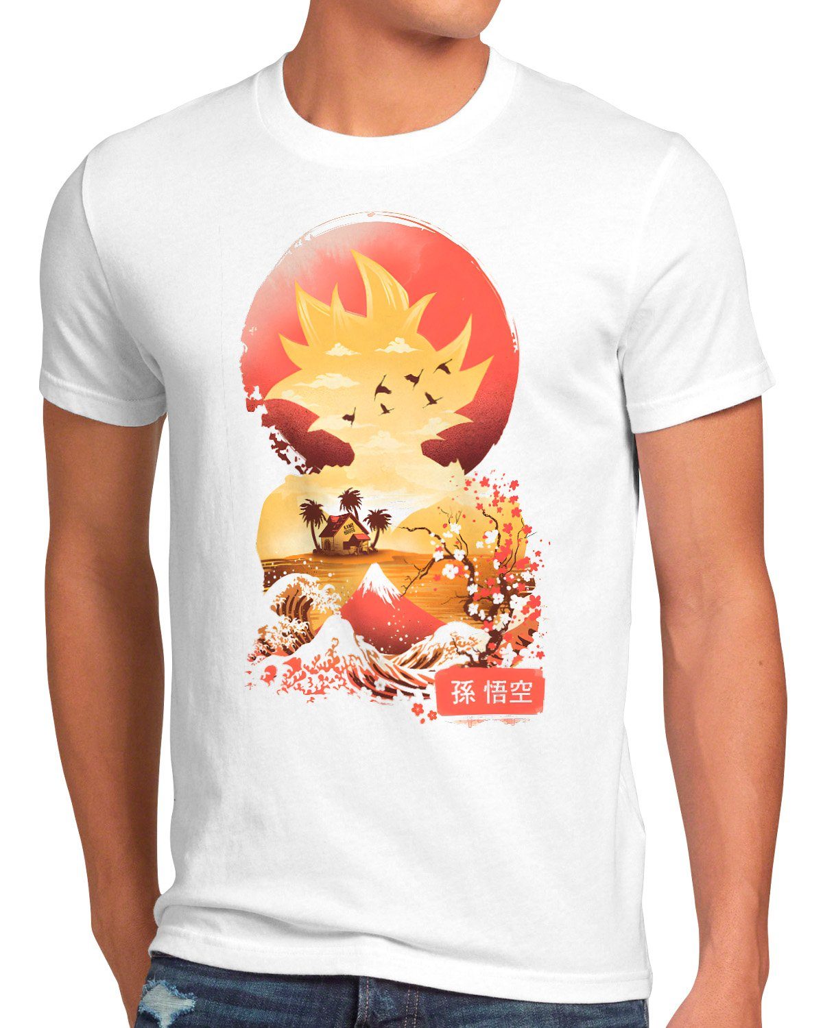 style3 Print-Shirt Herren T-Shirt Kame House Sunset super dragonball z gt songoku breakers the kakarot