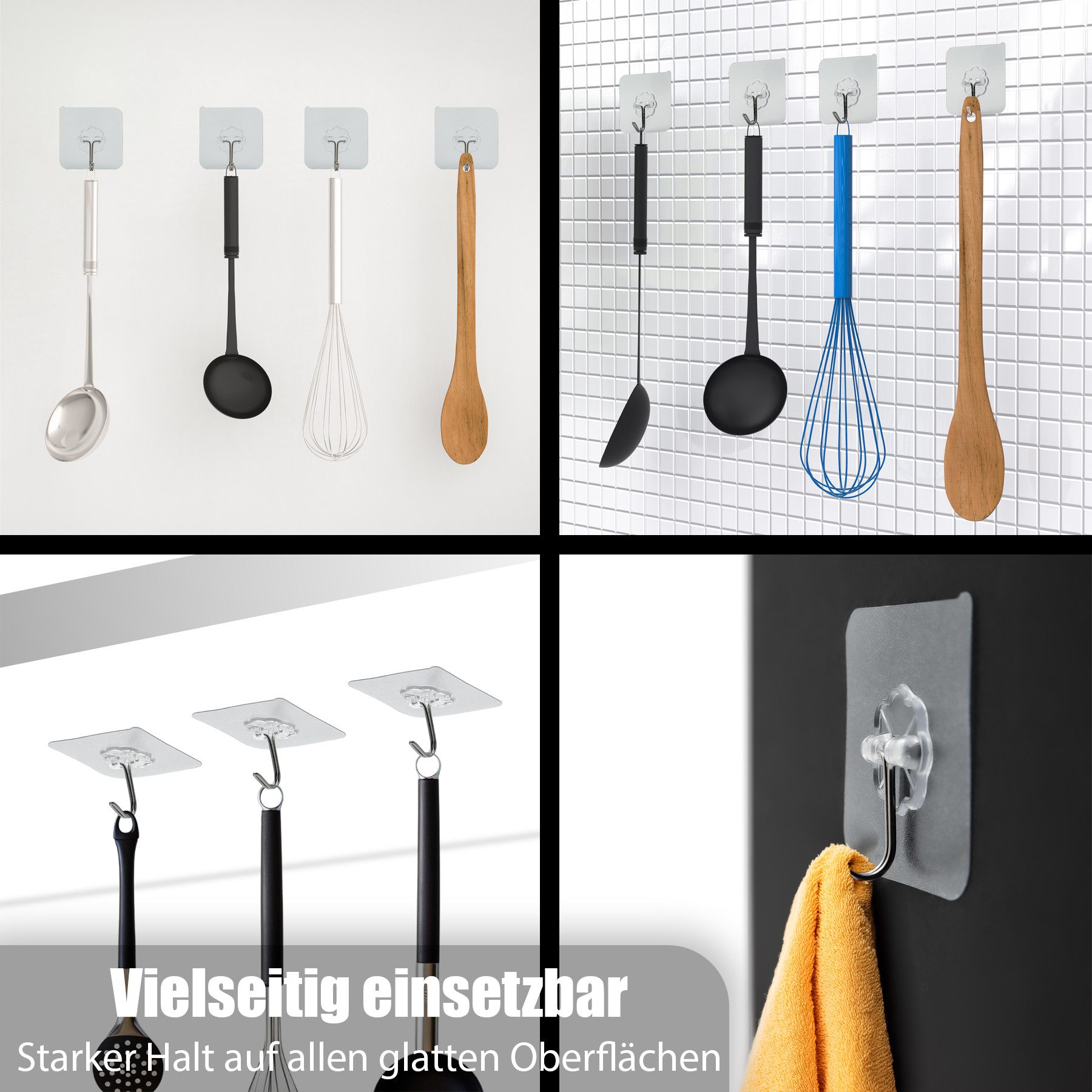 BigDean Klebehaken 30 Stück Wandhaken extra stark & selbstklebend 180 grad günstig online kaufen