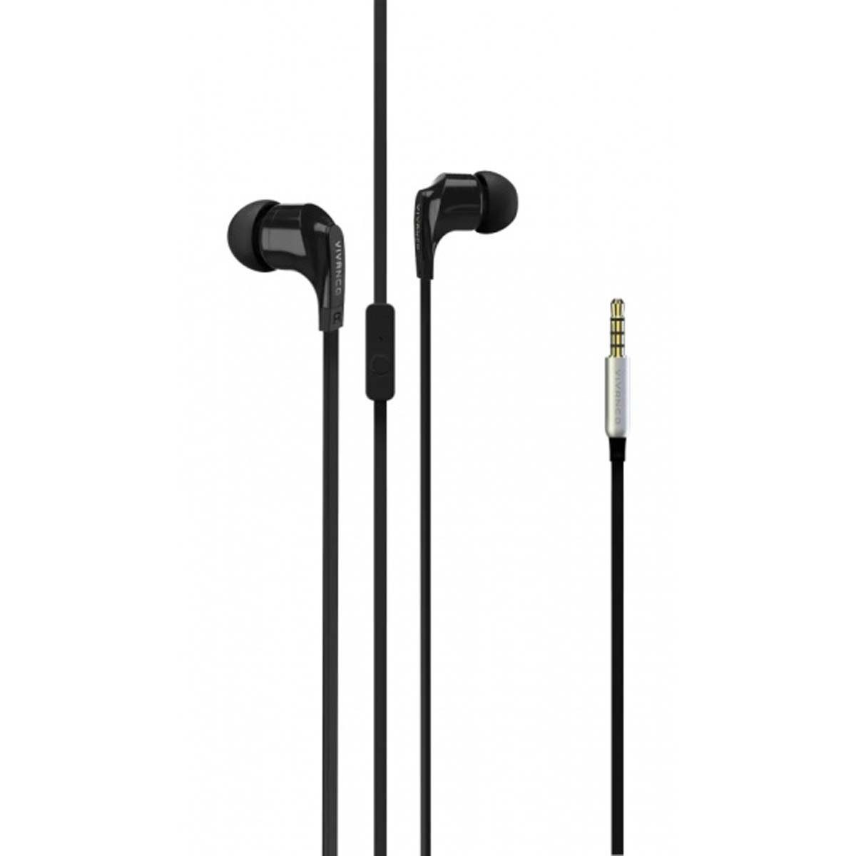 Vivanco Smartphone-Headset (VIVANCO In Ear Kopfhörer in Schwarz, FUSION)