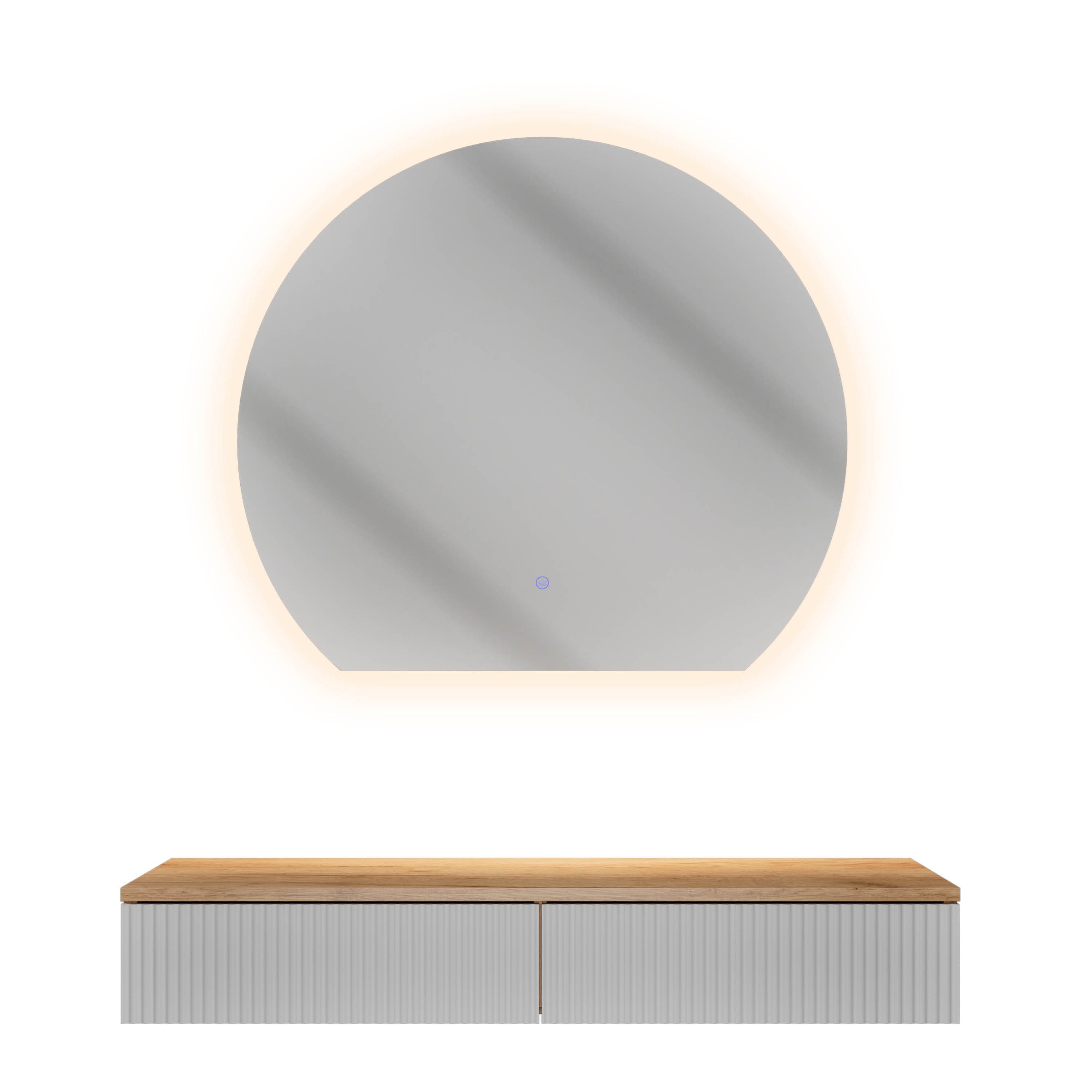 Planetmöbel Konsolentisch AMYRA (Konsolentisch 100 cm, inkl. Spiegel mit Beleuchtung Bogenform 80x70 cm), Wandkonsole & Wandspiegel Flur Set – Bild 5 von 5