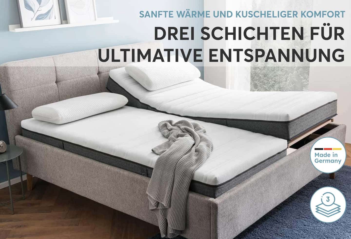 Gelschaummatratze Gelmatratze Thermo-DUO® mit RAVOTEX Funktions..., RAVENSBERGER Matratzen, 18 cm hoch, Ergonomisch, drei Schichten, 7 Zonen, Made in Germany