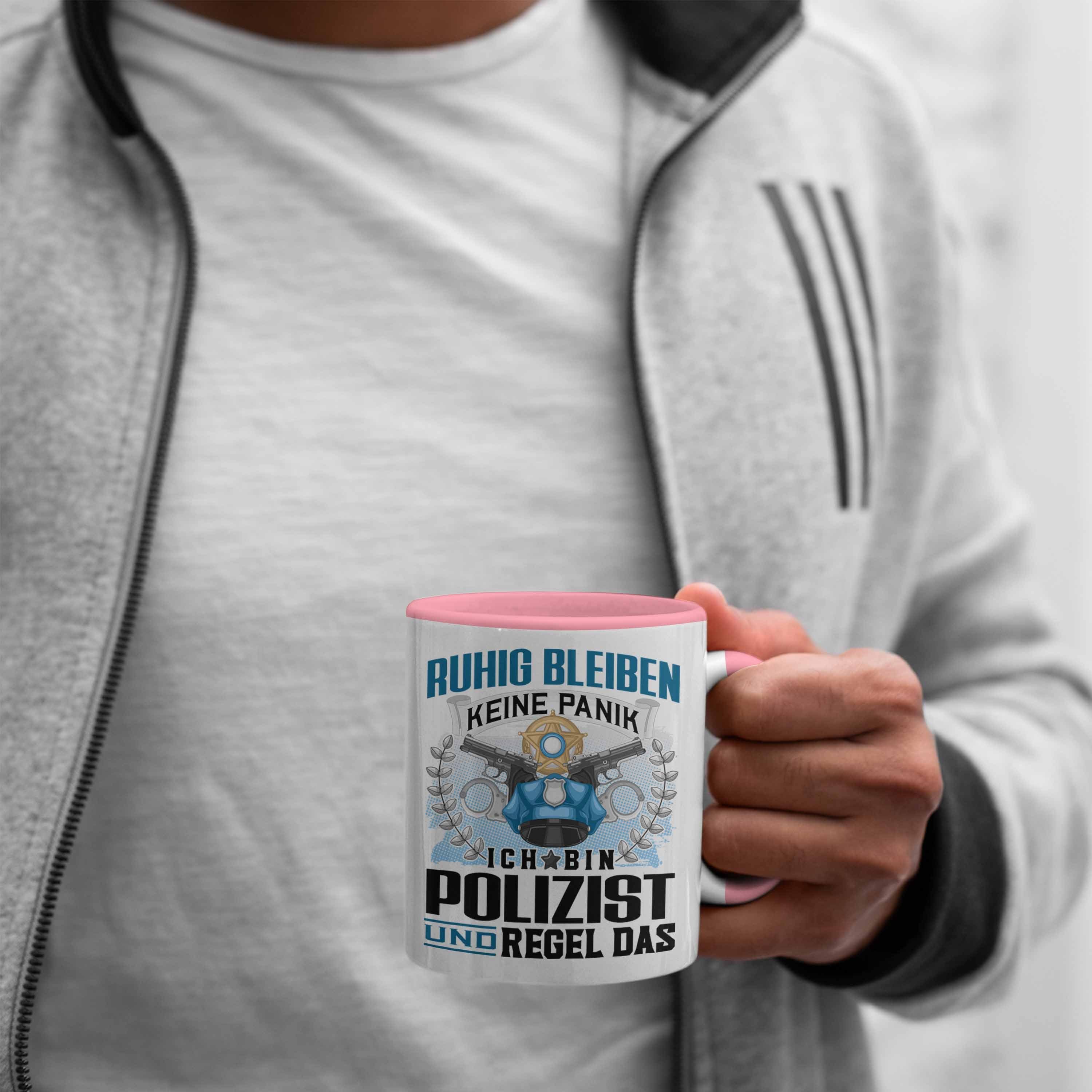 Rosa Lustiger Trendation Spruch Geschenk für - Ruhig Trendation Polizist Tasse Tasse Männer