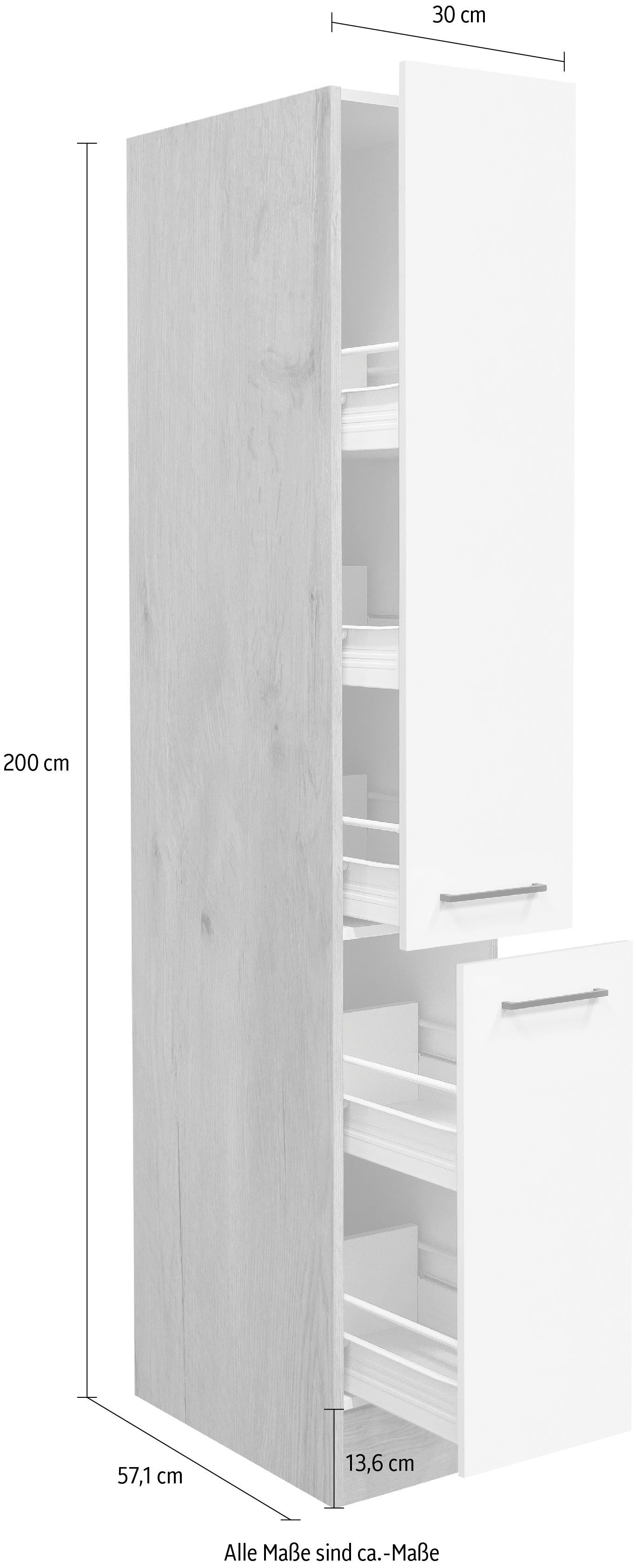 Flex-Well Apothekerschrank Morena (B x H x T) 30 x 200 x 57 cm, mit 5 Ablagen