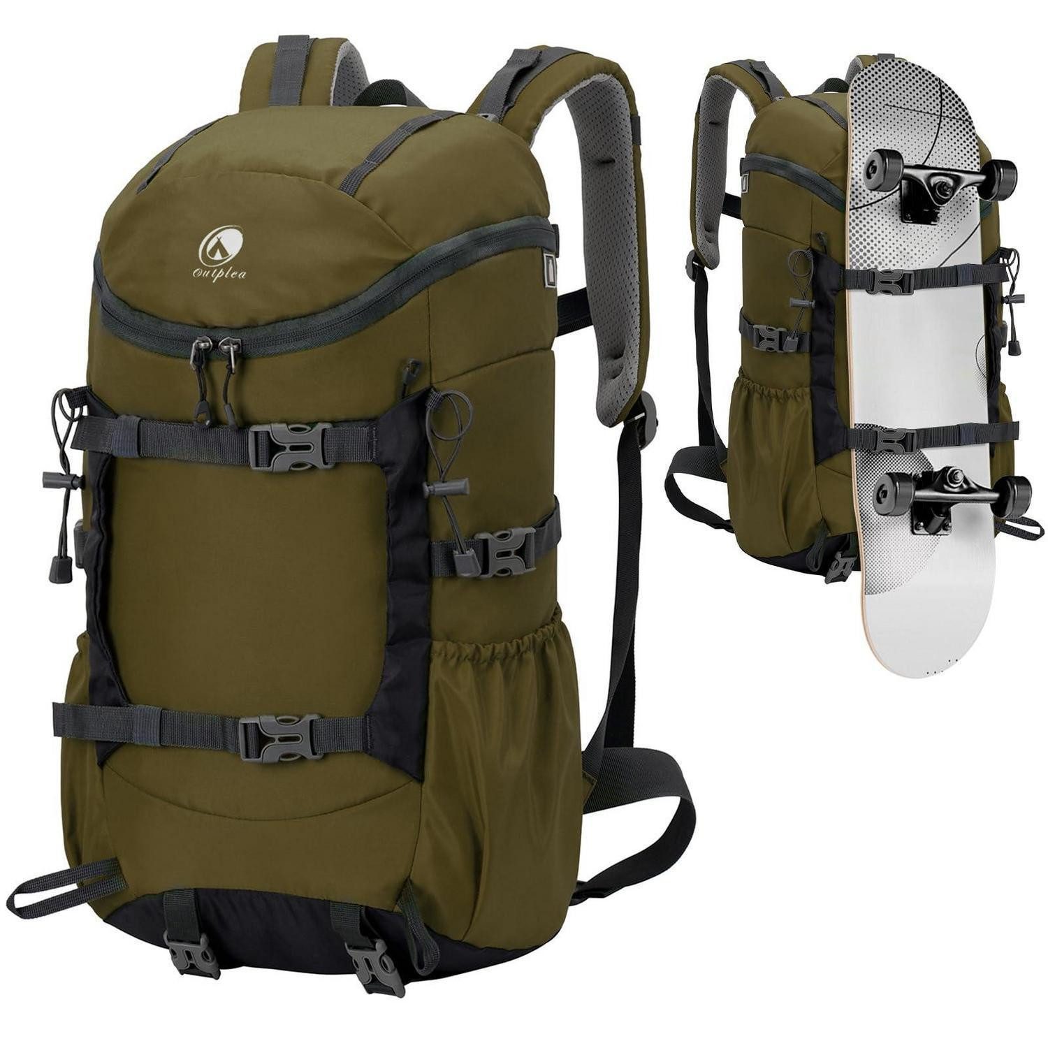 LuxusKollektion Wanderrucksack Wanderrucksack 30L Grün Skateboardgurte