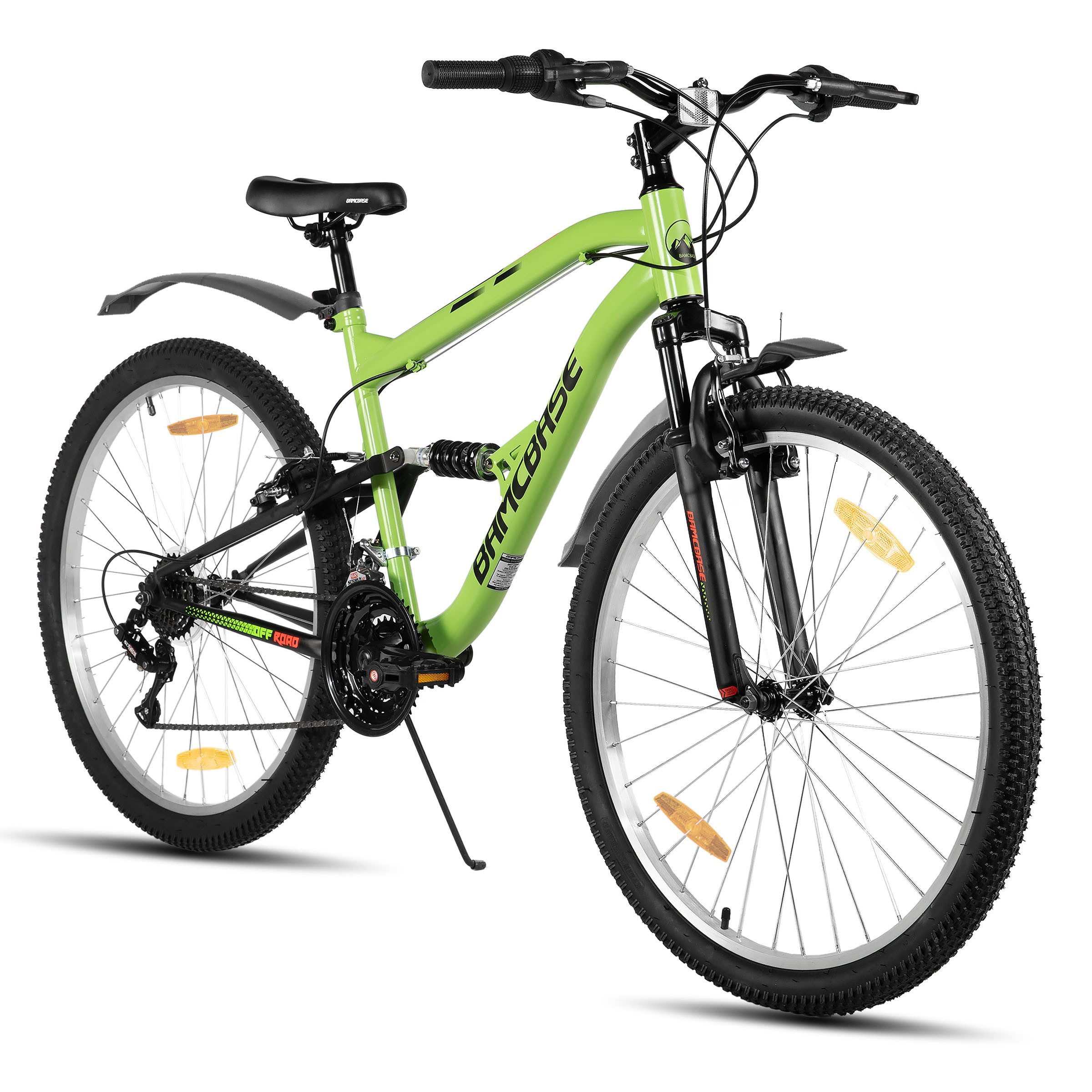 HILAND Mountainbike 26 Zoll MTB Doppel‑Federung 18‑Gang V‑Bremsen Fahrrad Wald & Stadt, Mit 18-Gang-Schaltung, Federgabel und vollgefedertem Rahmen, Kotflügel