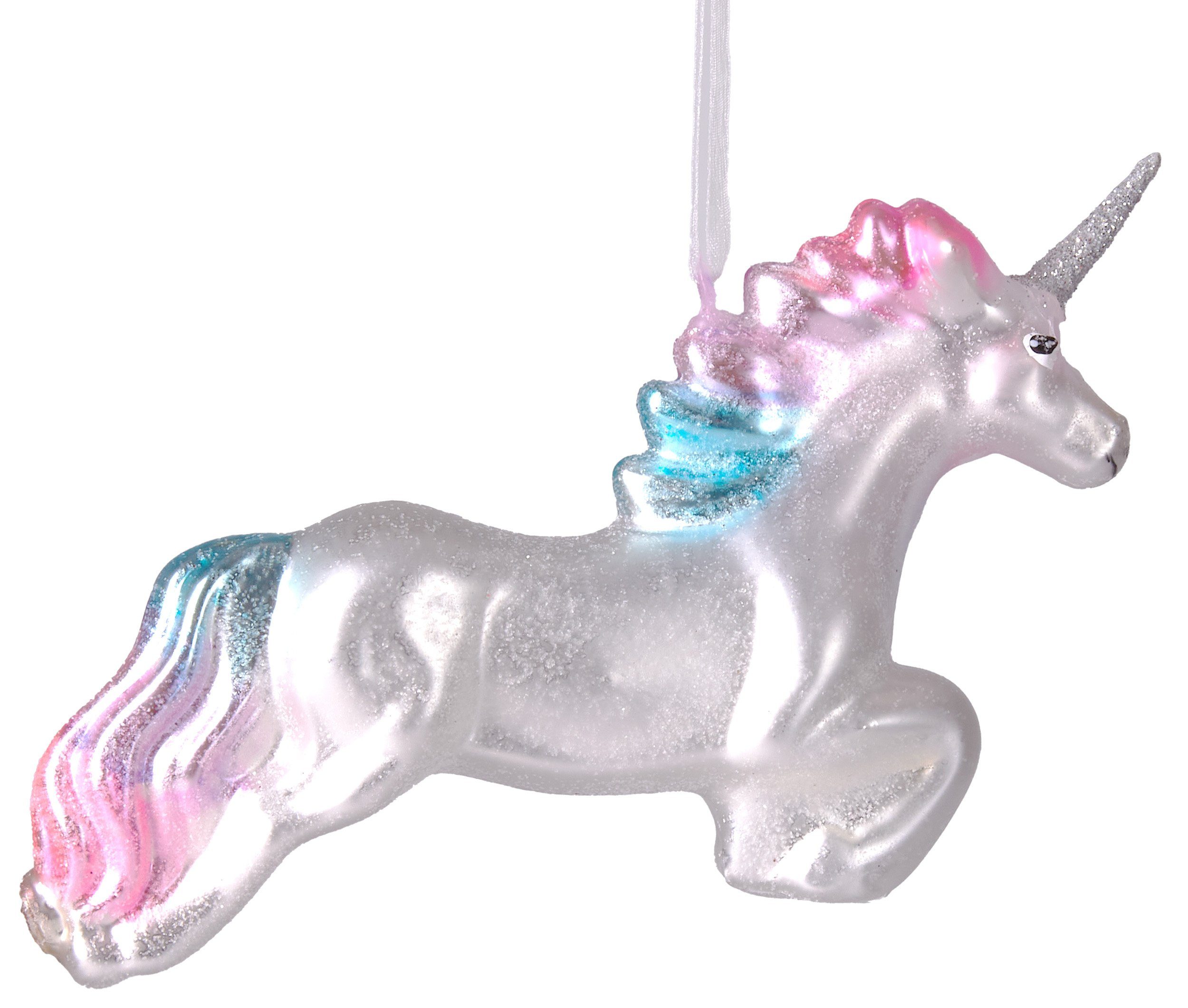 BRUBAKER Christbaumschmuck Mundgeblasene Weihnachtskugel Einhorn im