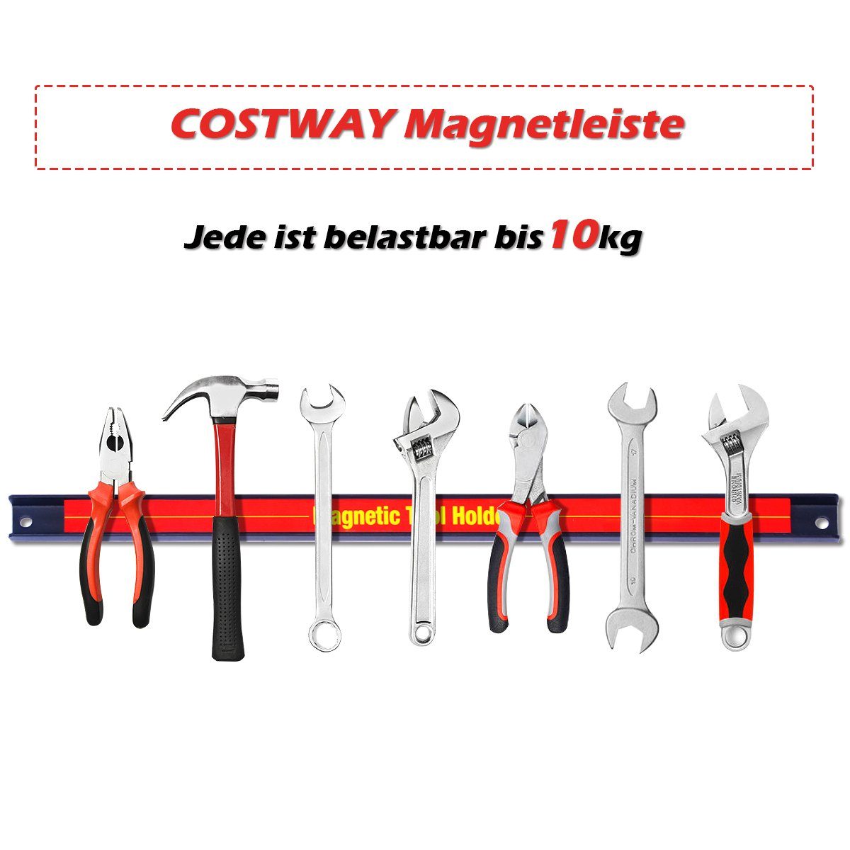 46cm, Werkzeughalter Magnet-Werkzeugleiste, Magnetleiste COSTWAY 3-tlg.,