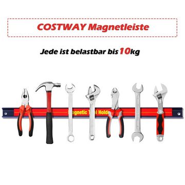 COSTWAY Magnet-Werkzeugleiste, 3-tlg., Werkzeughalter 46cm, Magnetleiste