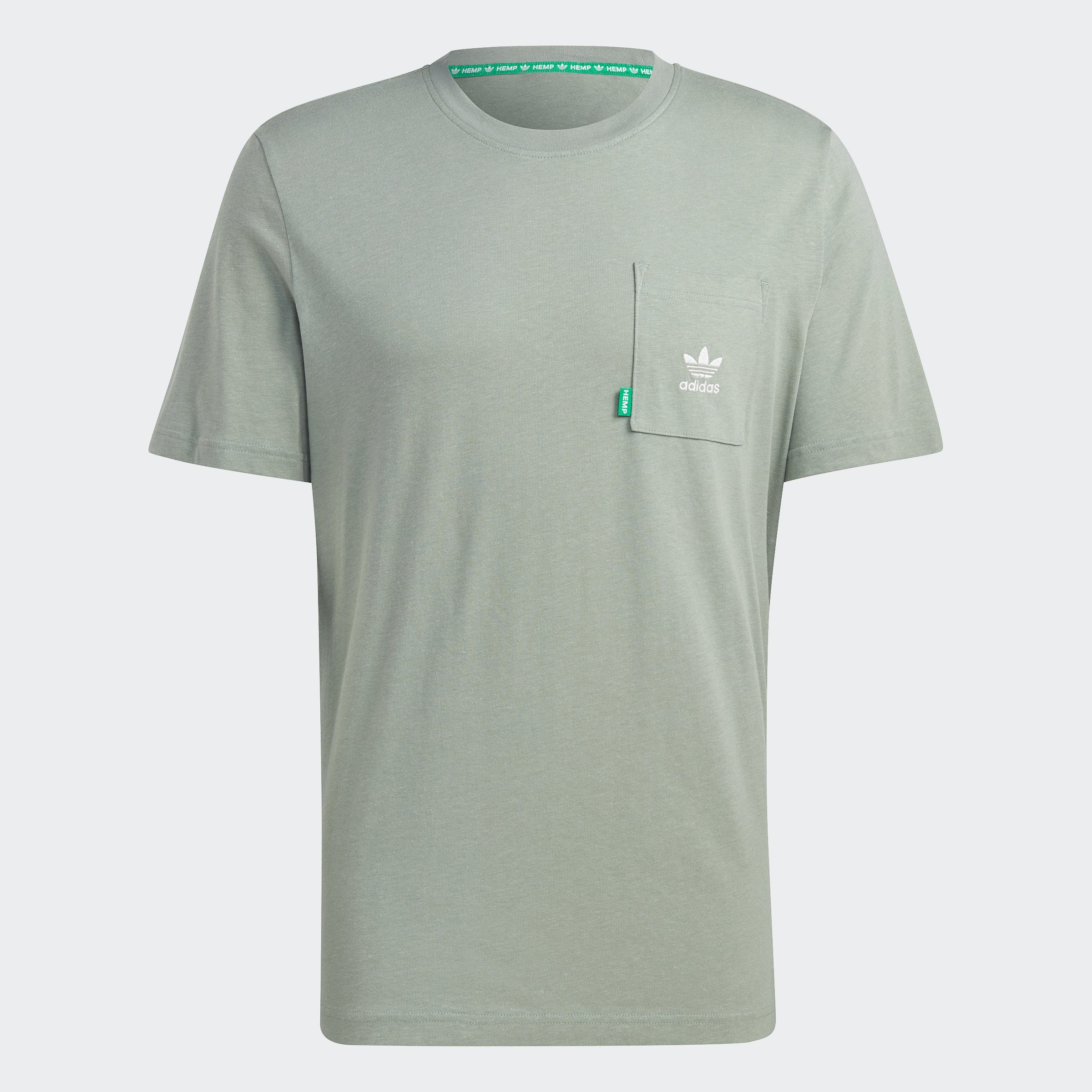adidas Originals T-Shirt Silver MADE ESSENTIALS+ Green HEMP WITH