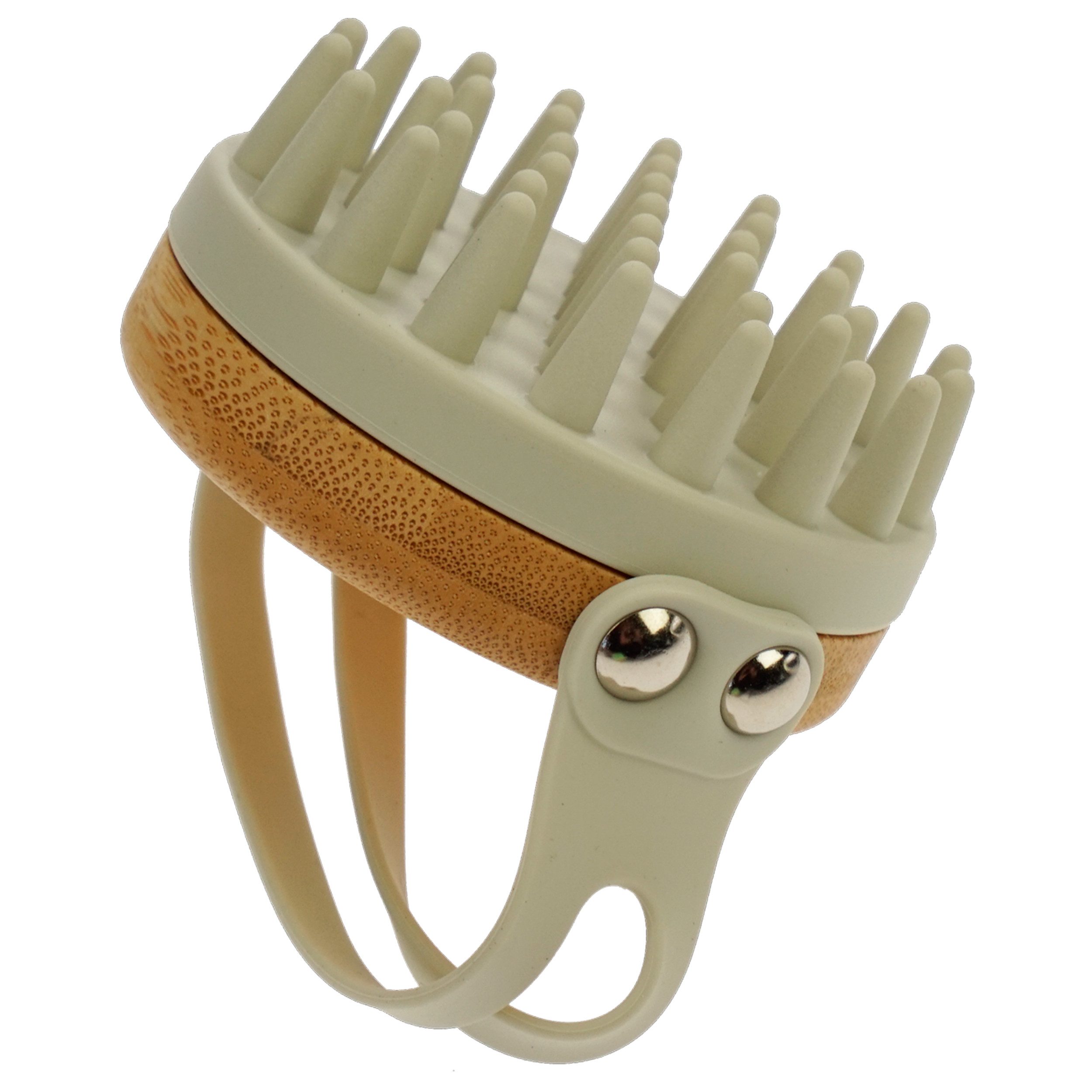 Fantasia Beauty Haarbürste Massagebürste, Bambus und Silikon, natur, 84 x 78 x 80 mm, 1-tlg., Massagebürste