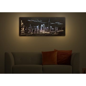 WohndesignPlus LED-Bild LED-Wandbild “New York” 120cm x 50cm mit Akku/Batterie, Städte, DIMMBAR! Viele Größen und verschiedene Dekore sind möglich.