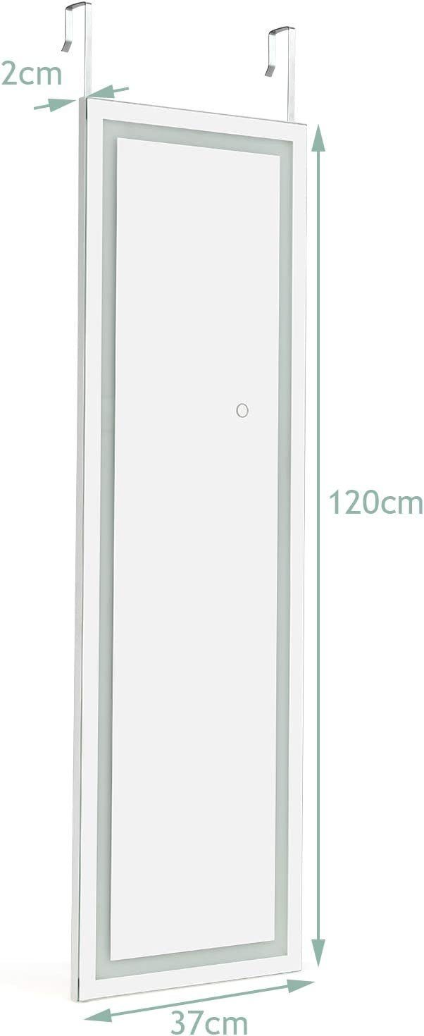 KOMFOTTEU Wandspiegel Badezimmerspiegel mit LED, cm 120 37 x