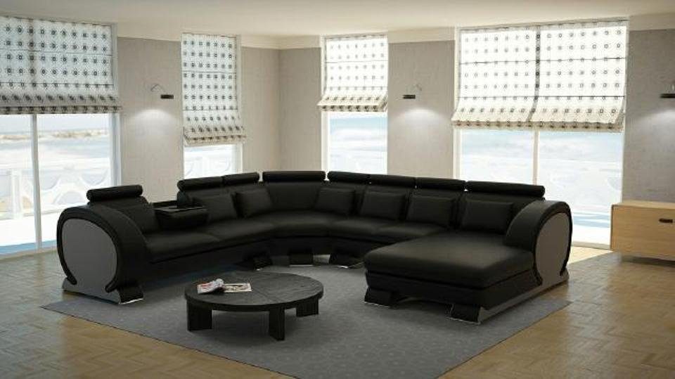 Stilvoll luxus Designer schwarze Made U-Form modern Neu, Europe Ecksofa Design Sofa in JVmoebel
