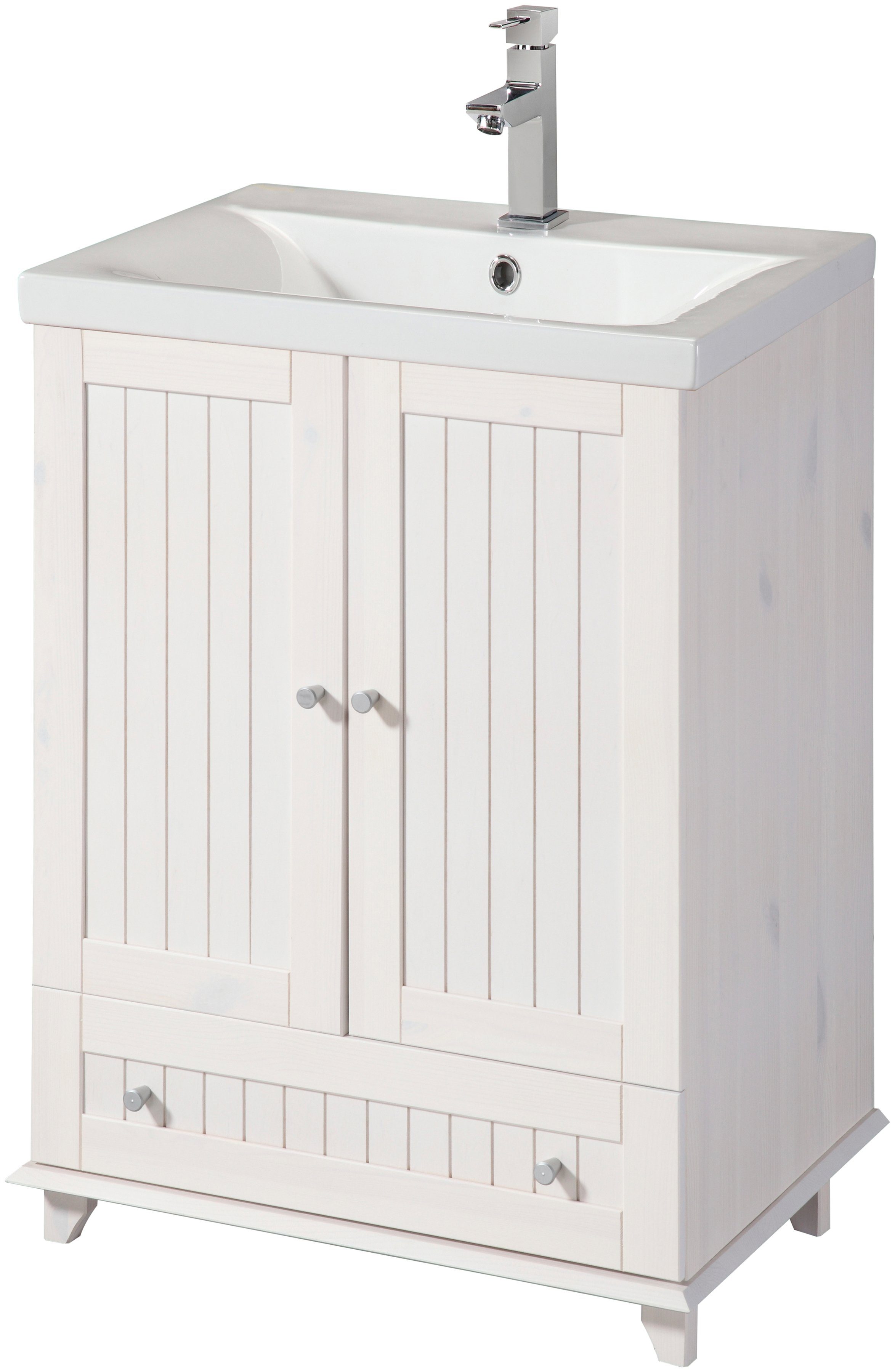 welltime Waschtisch Venezia, Badmöbel, aus massiver Kiefer, mit Keramikbeck günstig online kaufen