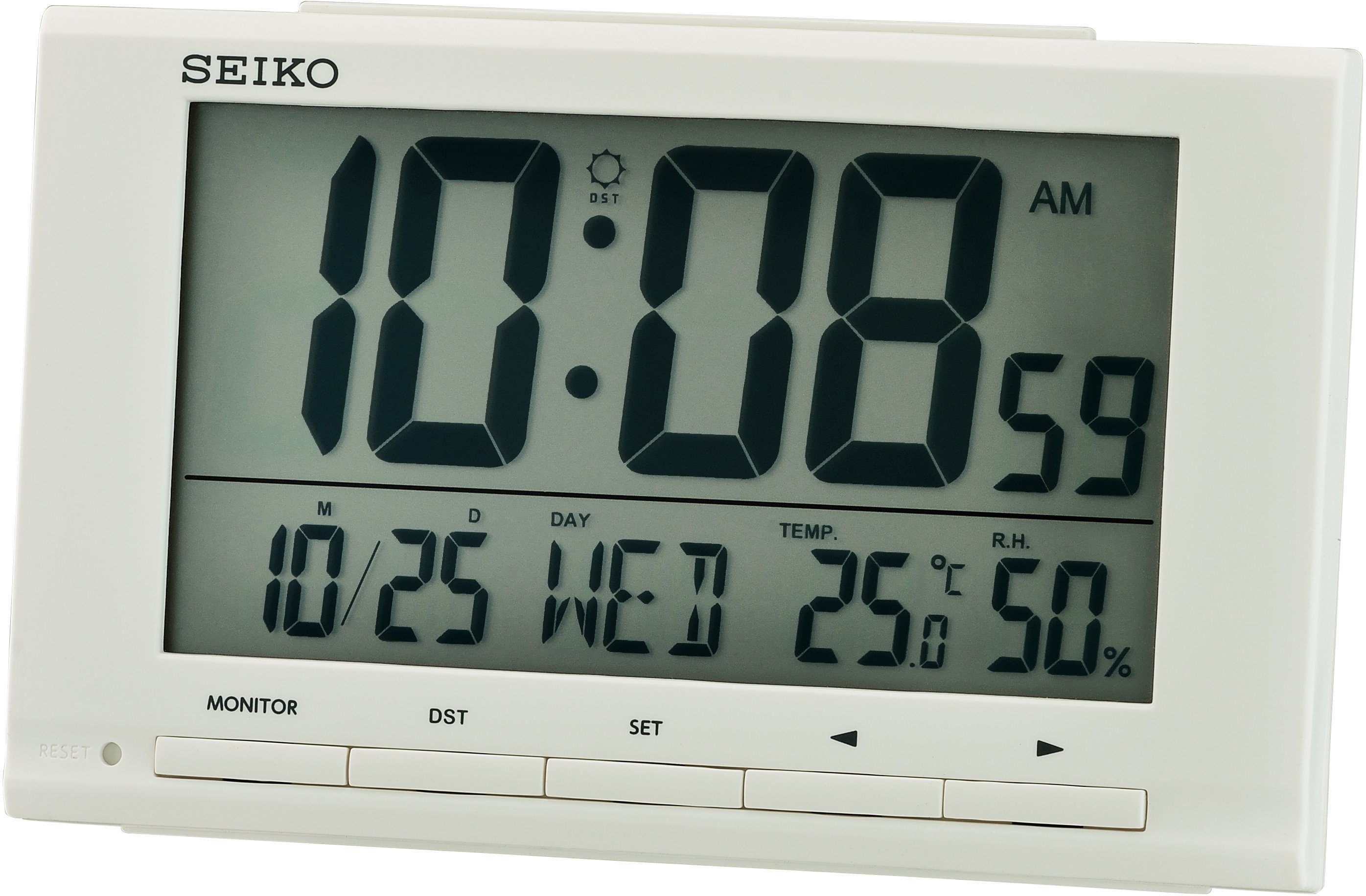 Seiko Quarzwecker LCD-Wecker Weiß, QHL090W