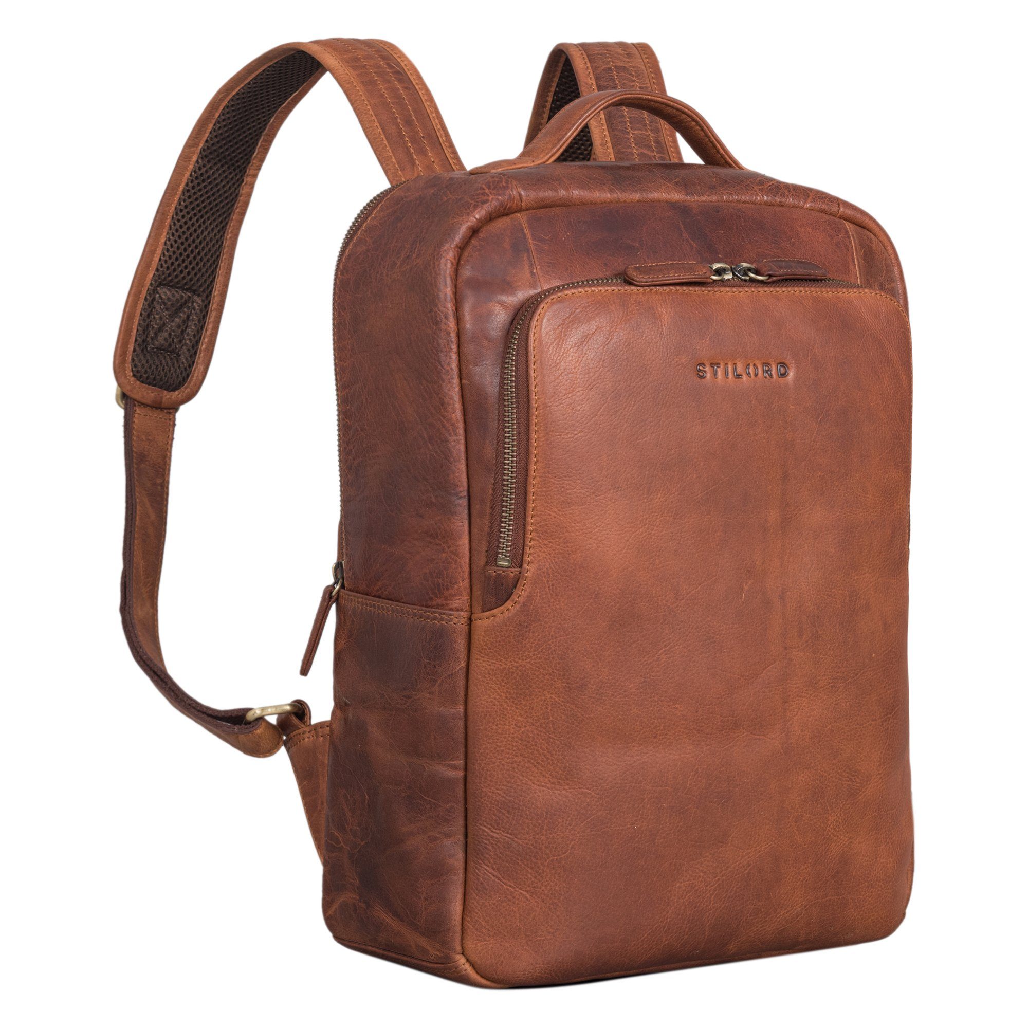 STILORD Notebook-Rucksack "Sören" Business Rucksack Leder mit Laptop-Fach 15 - 16 Zoll Leder