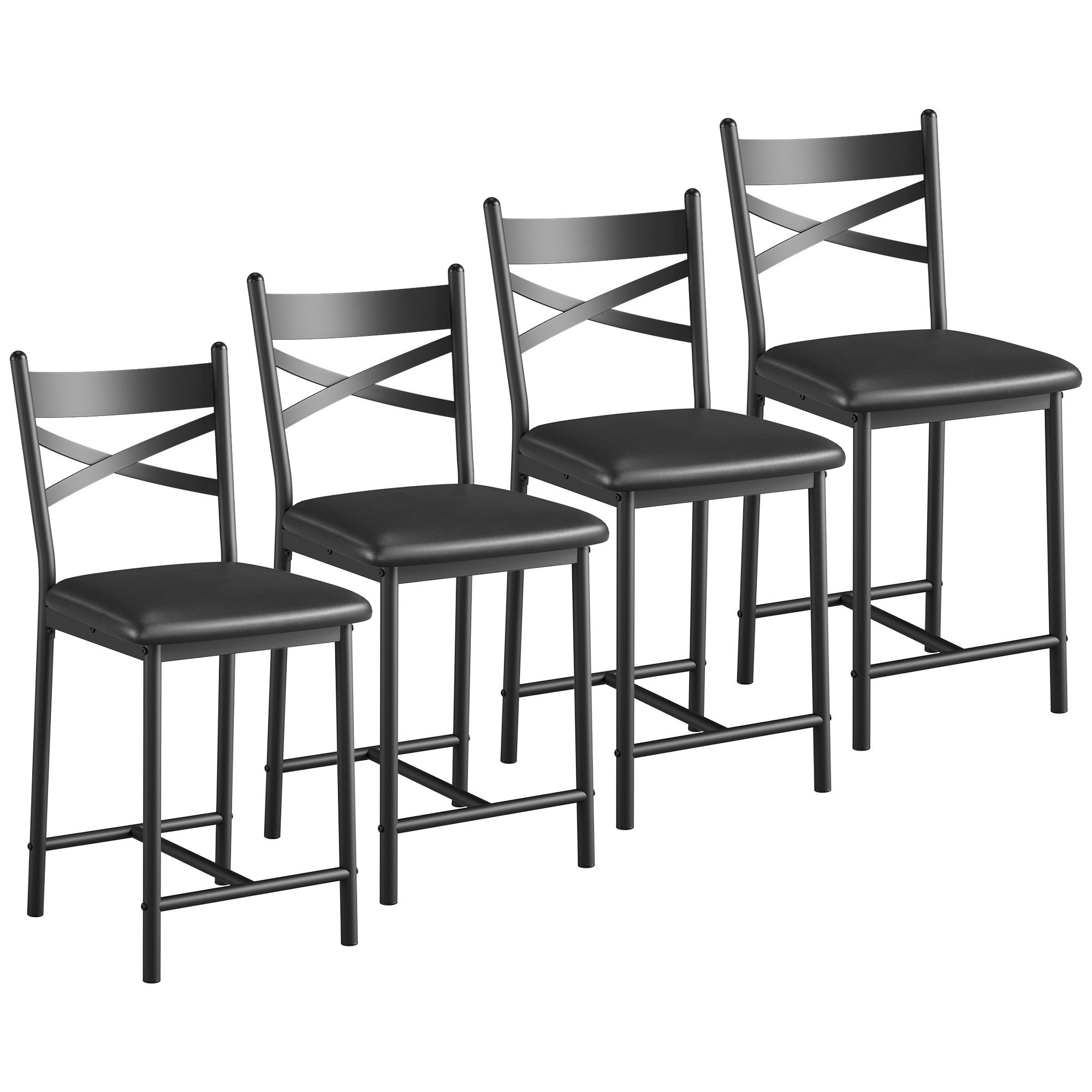 Barhocker Bar Hocker Set von 4, 22,4 "Counter Höhe Bar Hocker mit PU Polstersitz