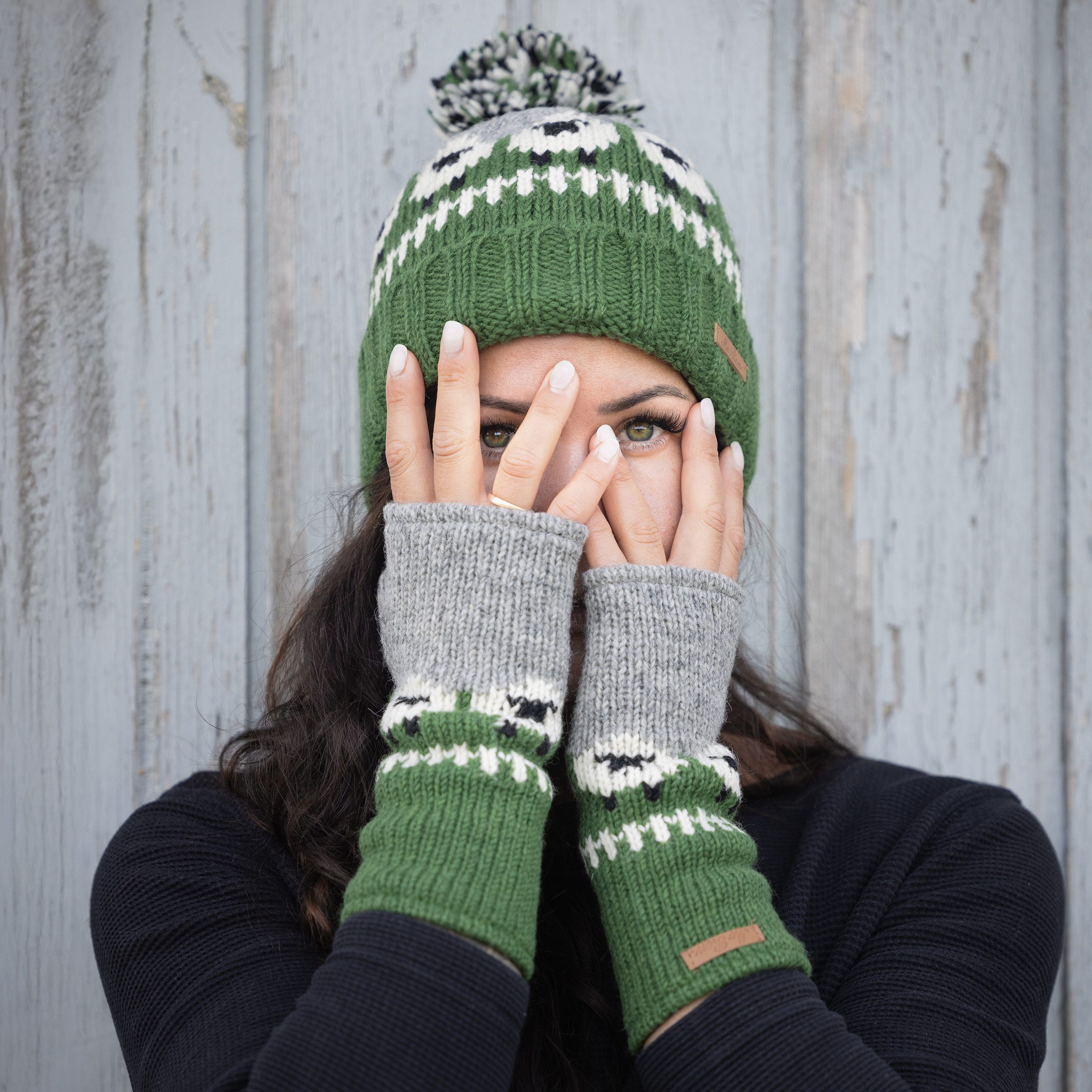 McRon Armstulpen Pulswärmer im Schaf Design "Modell Samarina" hoher Schurwo günstig online kaufen