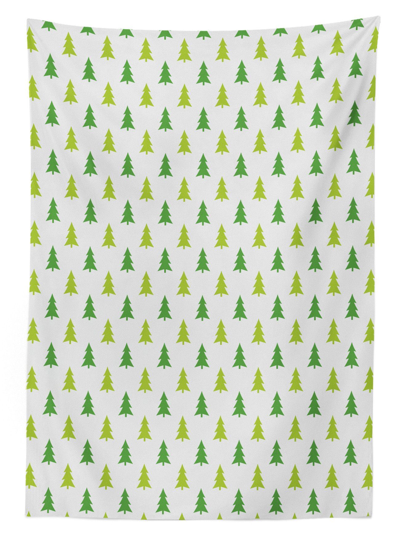 Waschbar Grünes Klare Monochrome Weihnachten Abakuhaus geeignet Tischdecke Trees Pine Farben, Für den Farbfest Bereich Außen