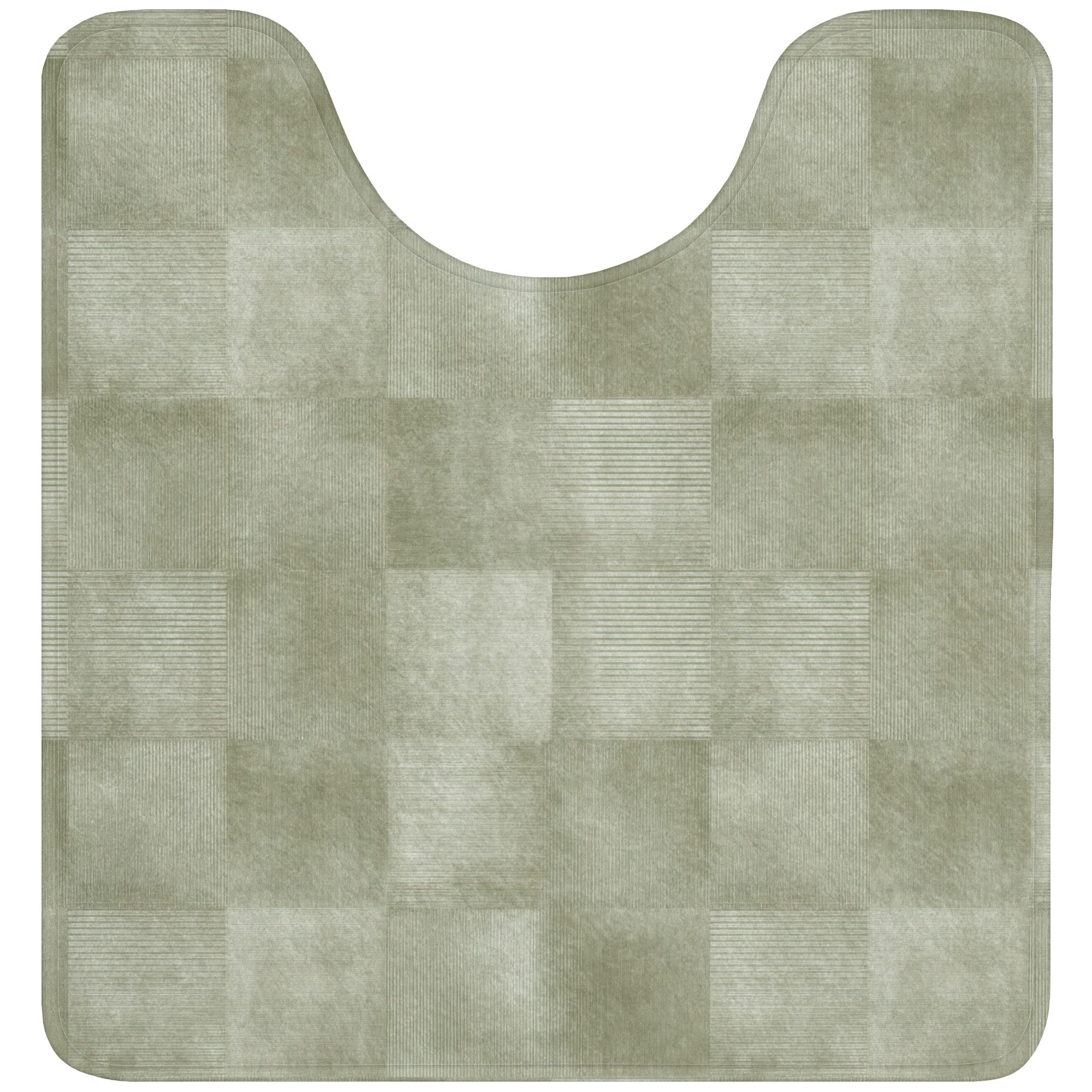 OnlyWow WC-Vorleger Wohnungen - Rustikal - Grün, Höhe 10 mm, Polyester, U-Form, Vorleger mit Ausschnitt, Toilettenvorleger, Toilettenteppich