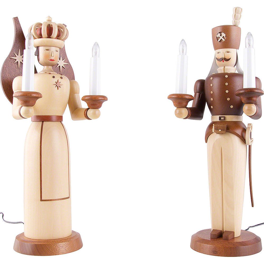 Müller Kleinkunst GmbH Seiffen Dekofigur Engel und Bergmann - elektrisch (40cm) von Müller Kleinkunst