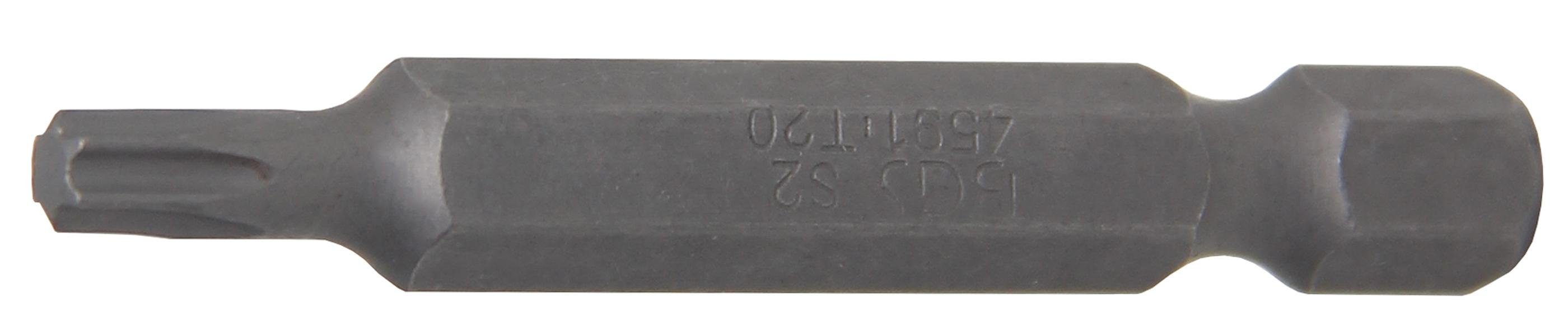 BGS technic Bit-Schraubendreher Bit, Länge 50 mm, Antrieb Außensechskant 6,3 mm (1/4), T-Profil (für Torx) T20